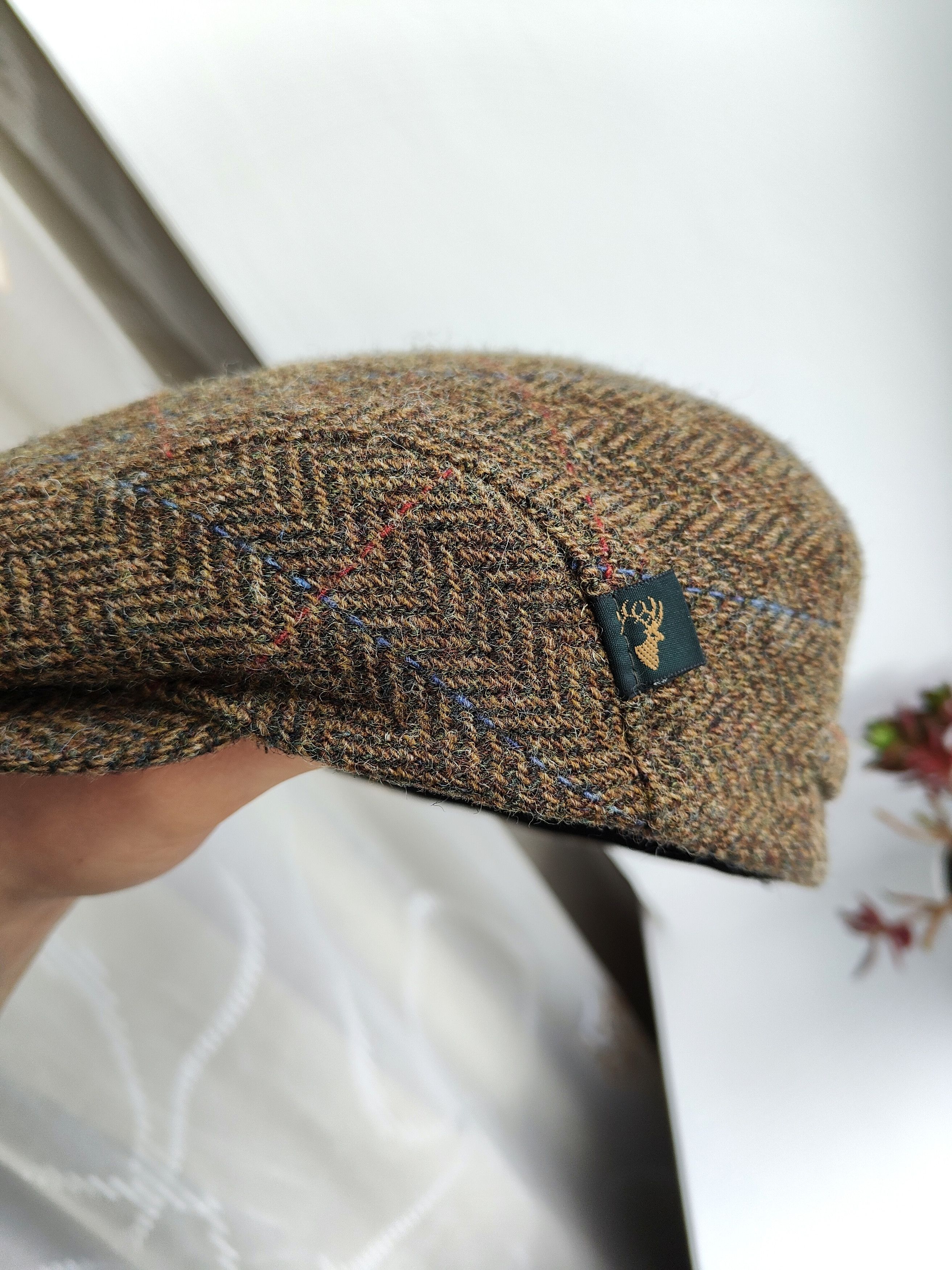 Harris Tweed Woolen Flat Cap Mucros Ireland Cartouche Newsboy Baker Boy Size ONE SIZE - 4 Thumbnail