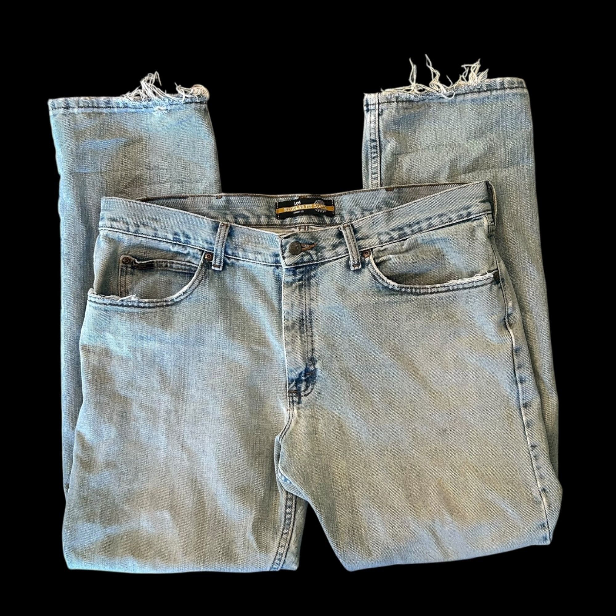 Lee Vintage Lee Light Wash Perfectly Distressed Denim Jeans Size US 38 / EU 54 - 4 Thumbnail