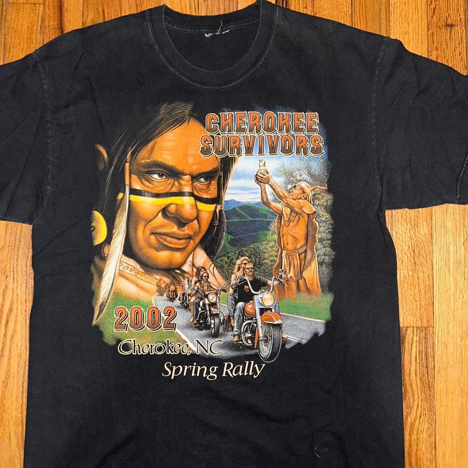 Cherokee × Harley Davidson × Vintage Vintage Cherokee Survivors Motorcycle Harley Davidson Tee L Size US L / EU 52-54 / 3 - 3 Thumbnail