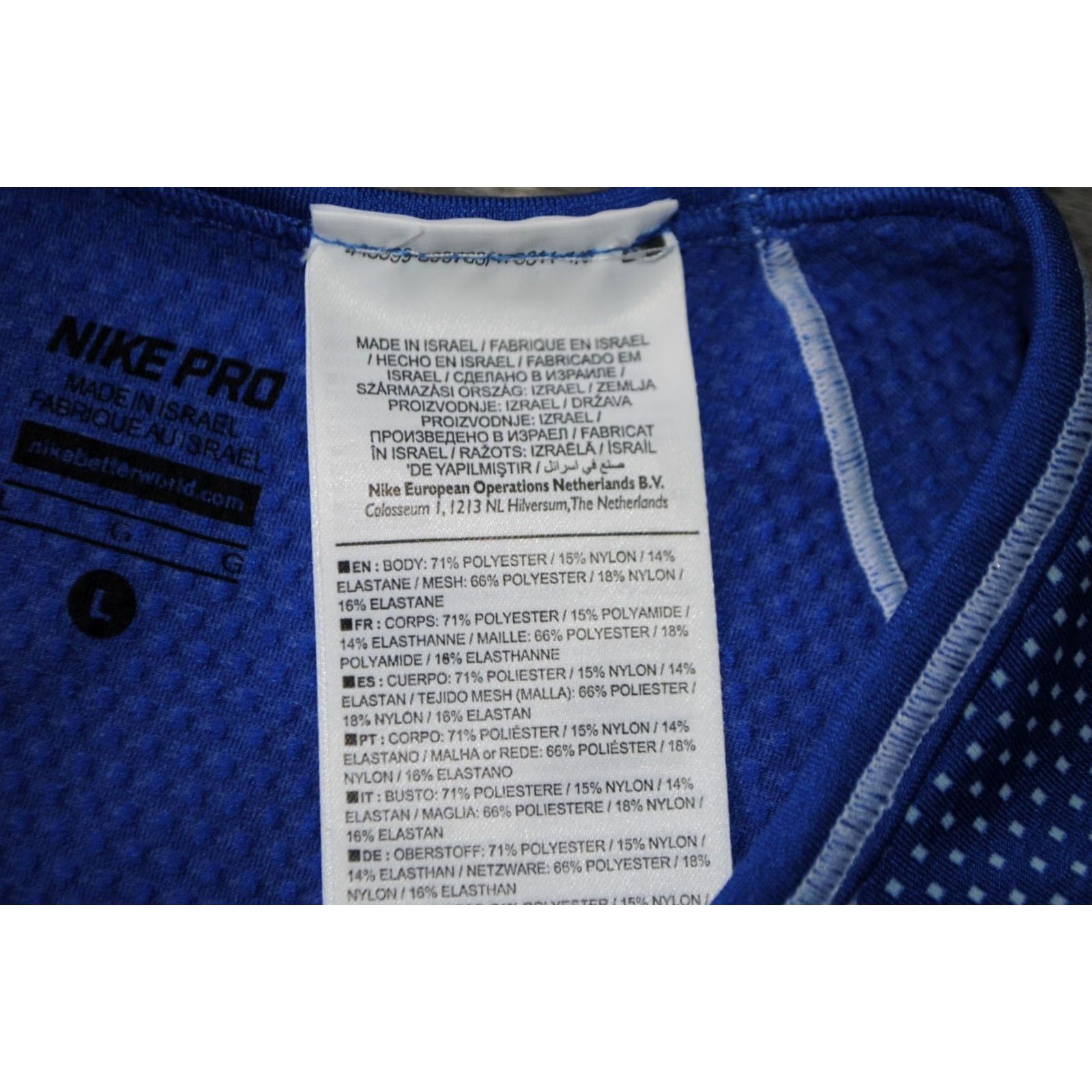 Nike WOMENS NIKE PRO HYPERCOOL LIMITLESS TRAINING TOP SHIRT JERSEY SIZE LARGE BLUE Size L / US 10 / IT 46 - 3 Thumbnail