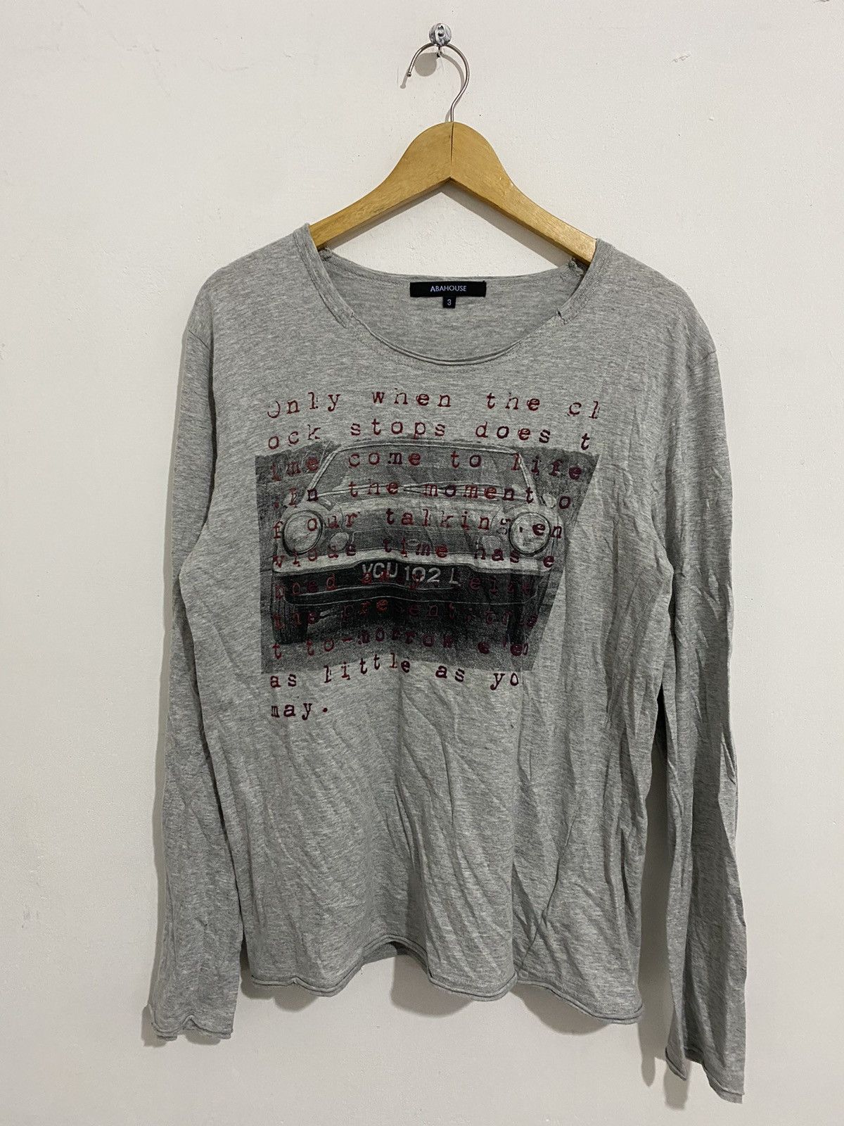 Abahouse Poem Car Longsleeve Cut Shirt