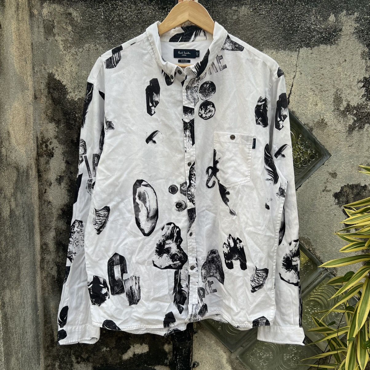 Paul Smith “PAUL SMITH” BUTTON UP OVERPRINT SHIRT Size US XXL / EU 58 / 5 - 1 Thumbnail