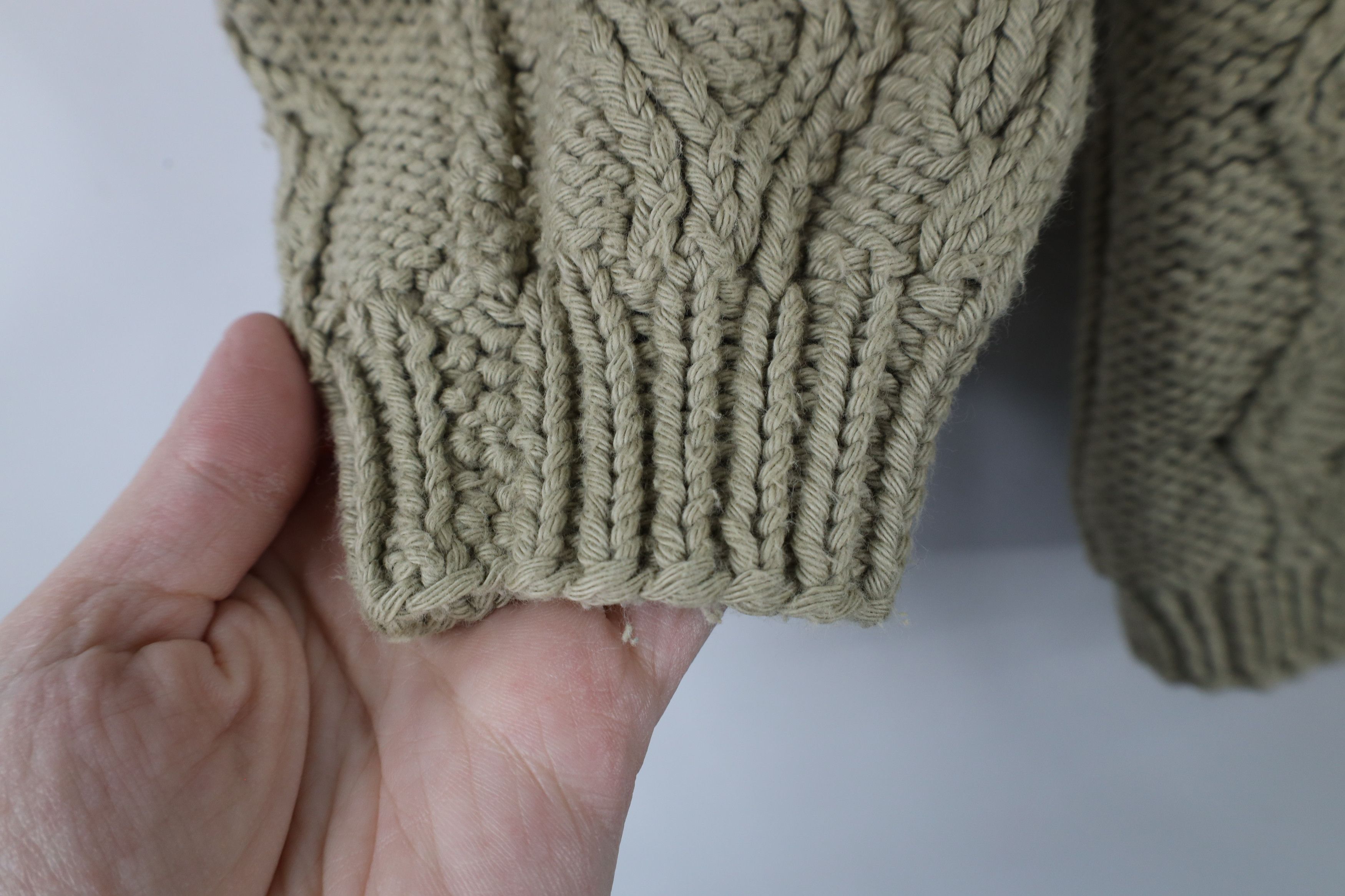 Vintage Vintage 90s Chunky Cable Knit Fisherman Cardigan Sweater Size S / US 4 / IT 40 - 7 Thumbnail