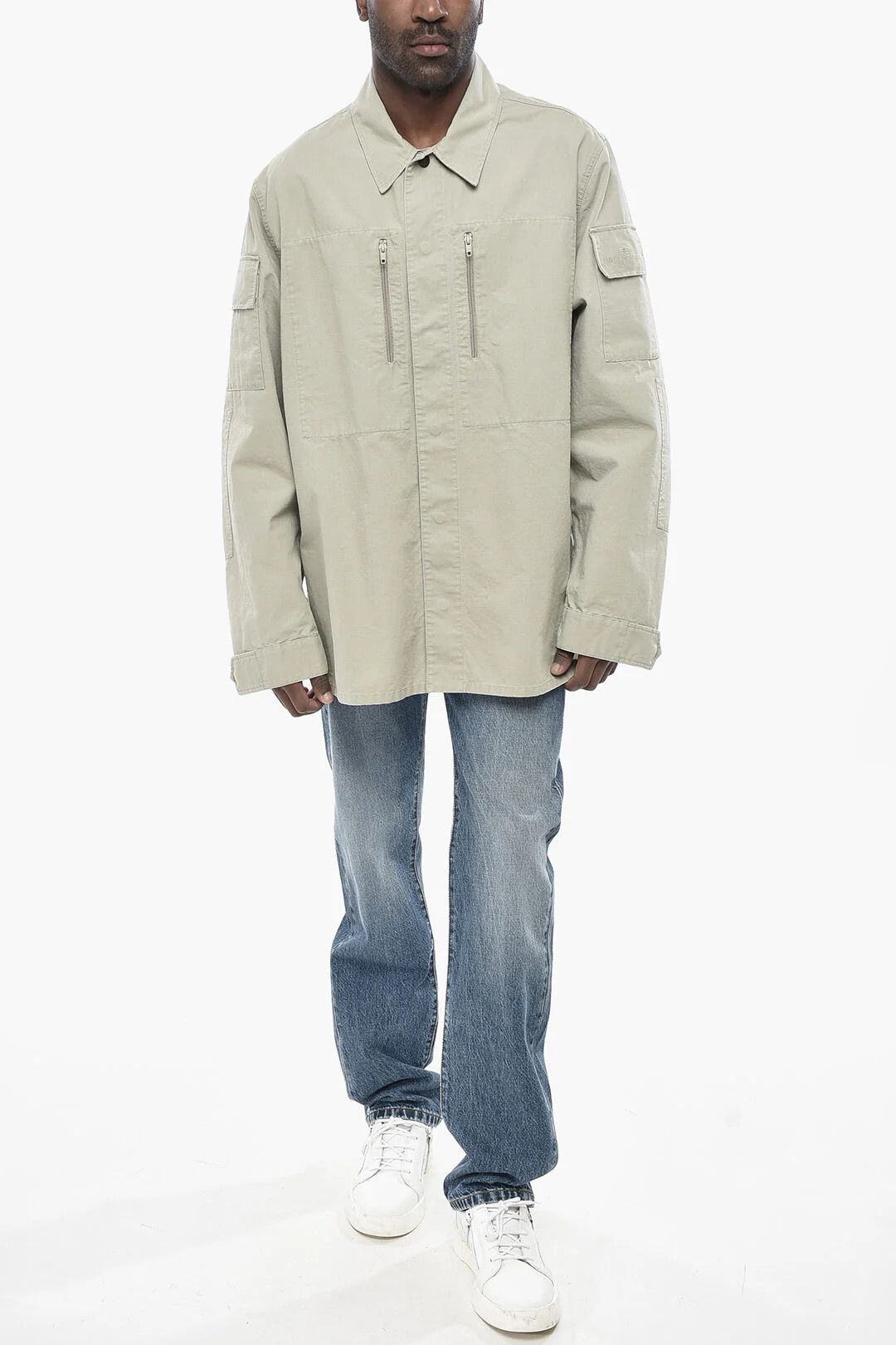 Balenciaga og1mm0426 Checked Ripstop Overshirt in Beige Size US S / EU 44-46 / 1 - 5 Thumbnail