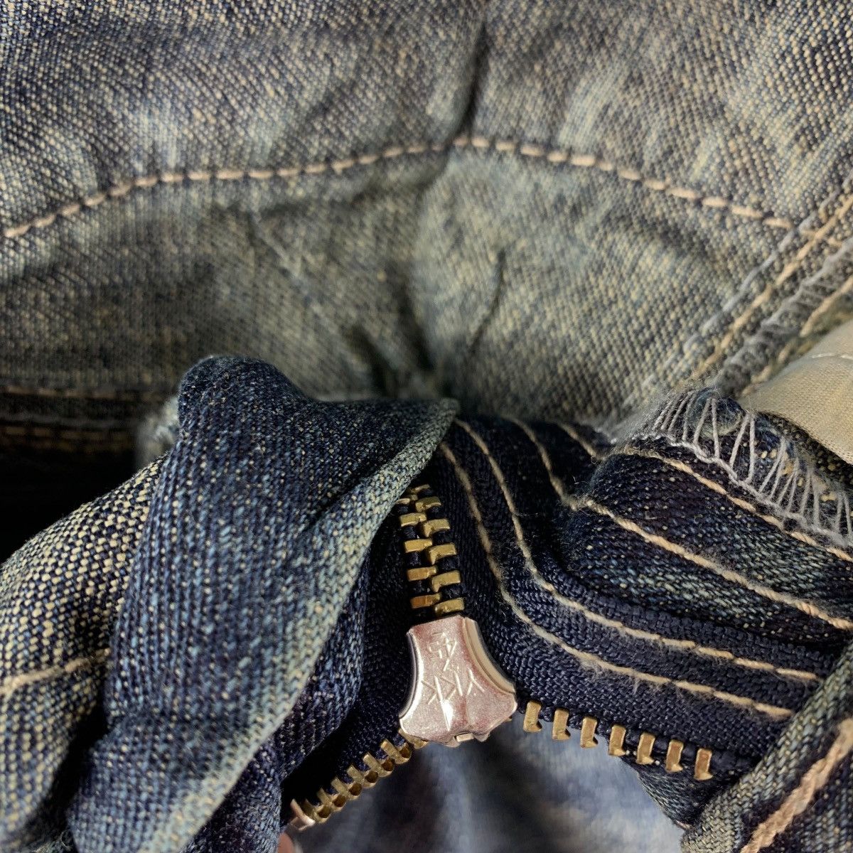 Designer × Japanese Brand AND IT Half double waist blue jeans Size 32" / US 10 / IT 46 - 15 Thumbnail