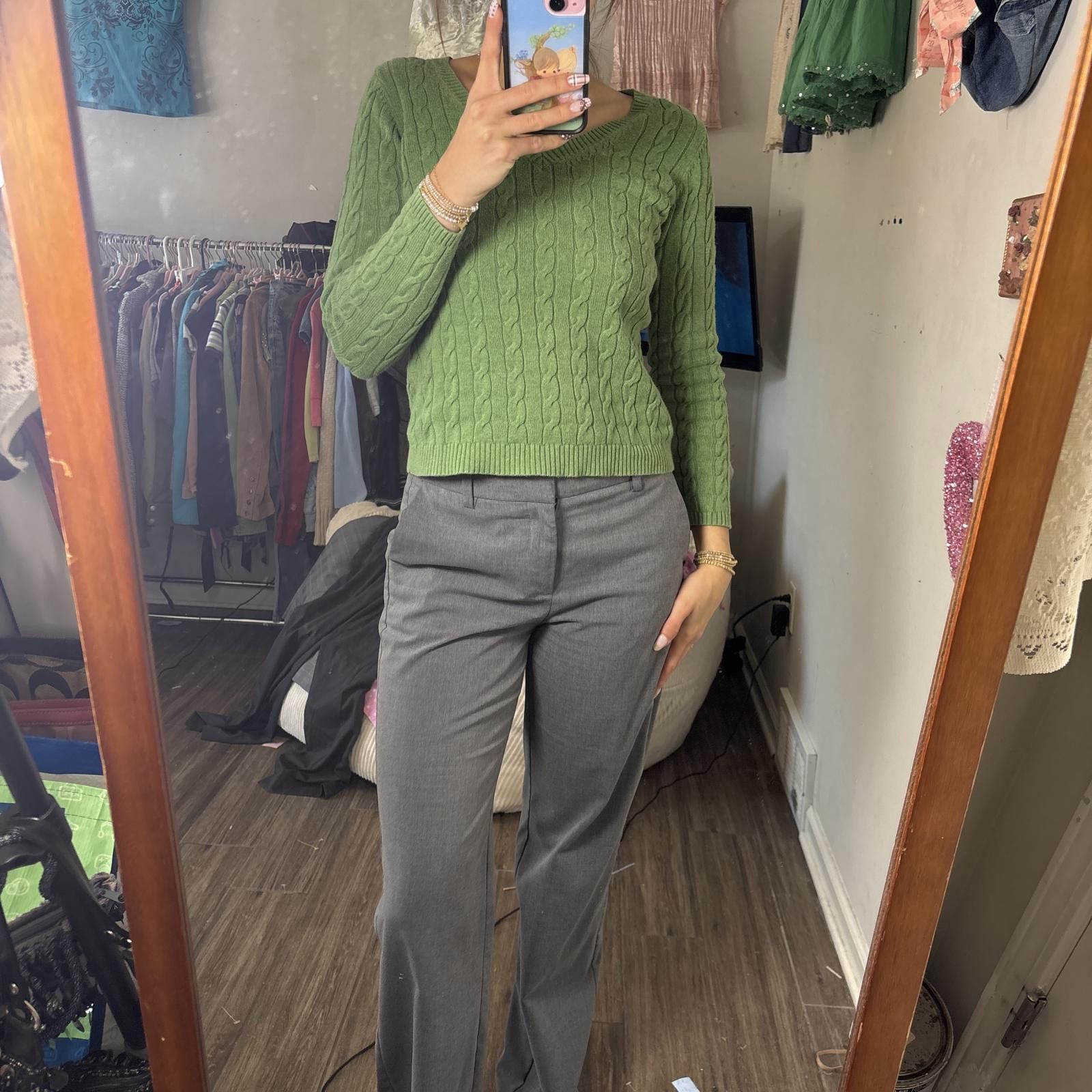 Merona y2k office siren gray flattering trousers Size 26" / US 2 / IT 38 - 1 Thumbnail