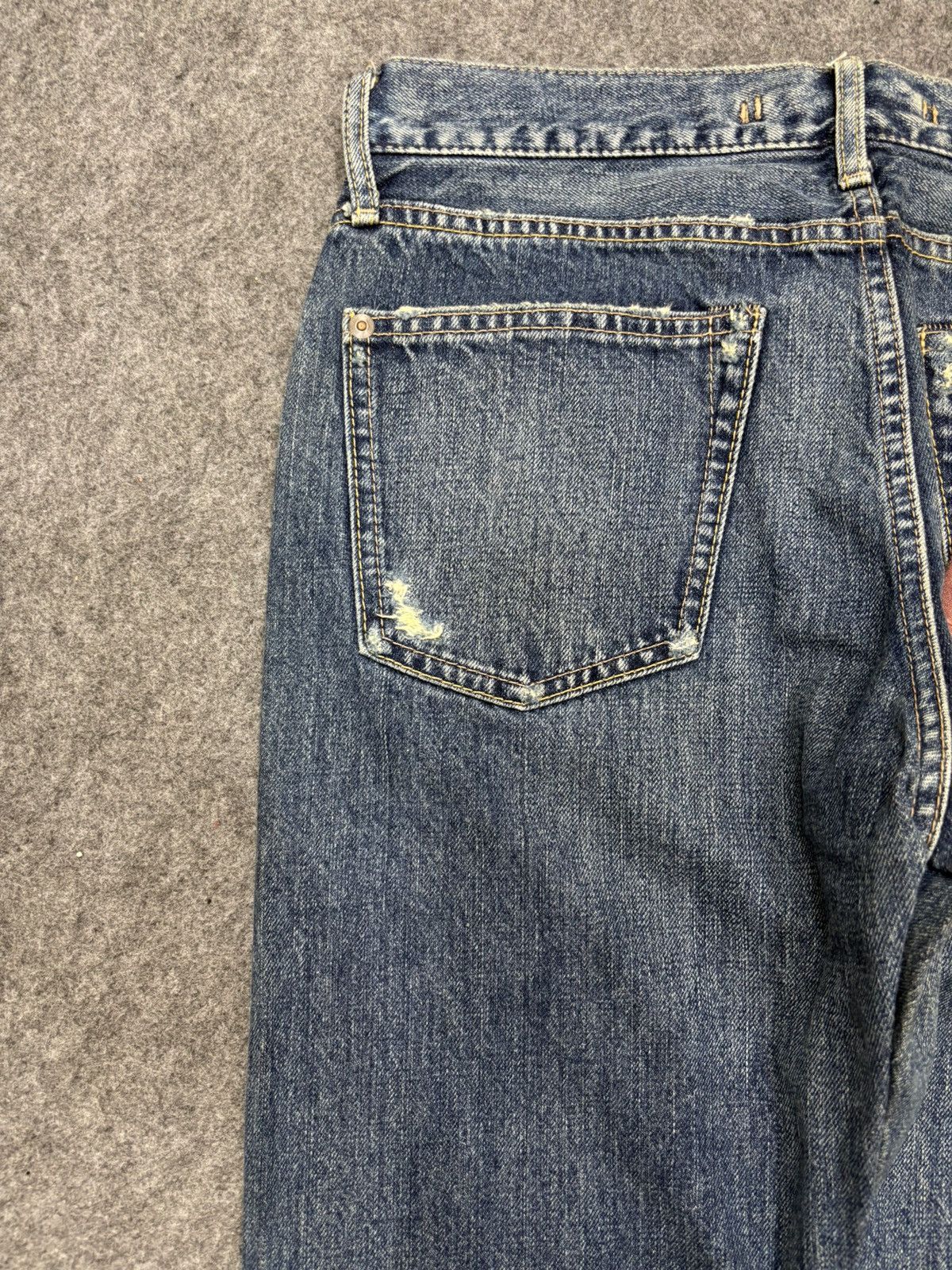 Japanese Brand 💥Insane💥GOA Japan Rare Sick Distressed Selvedge Denim F671 Size US 29 - 15 Thumbnail
