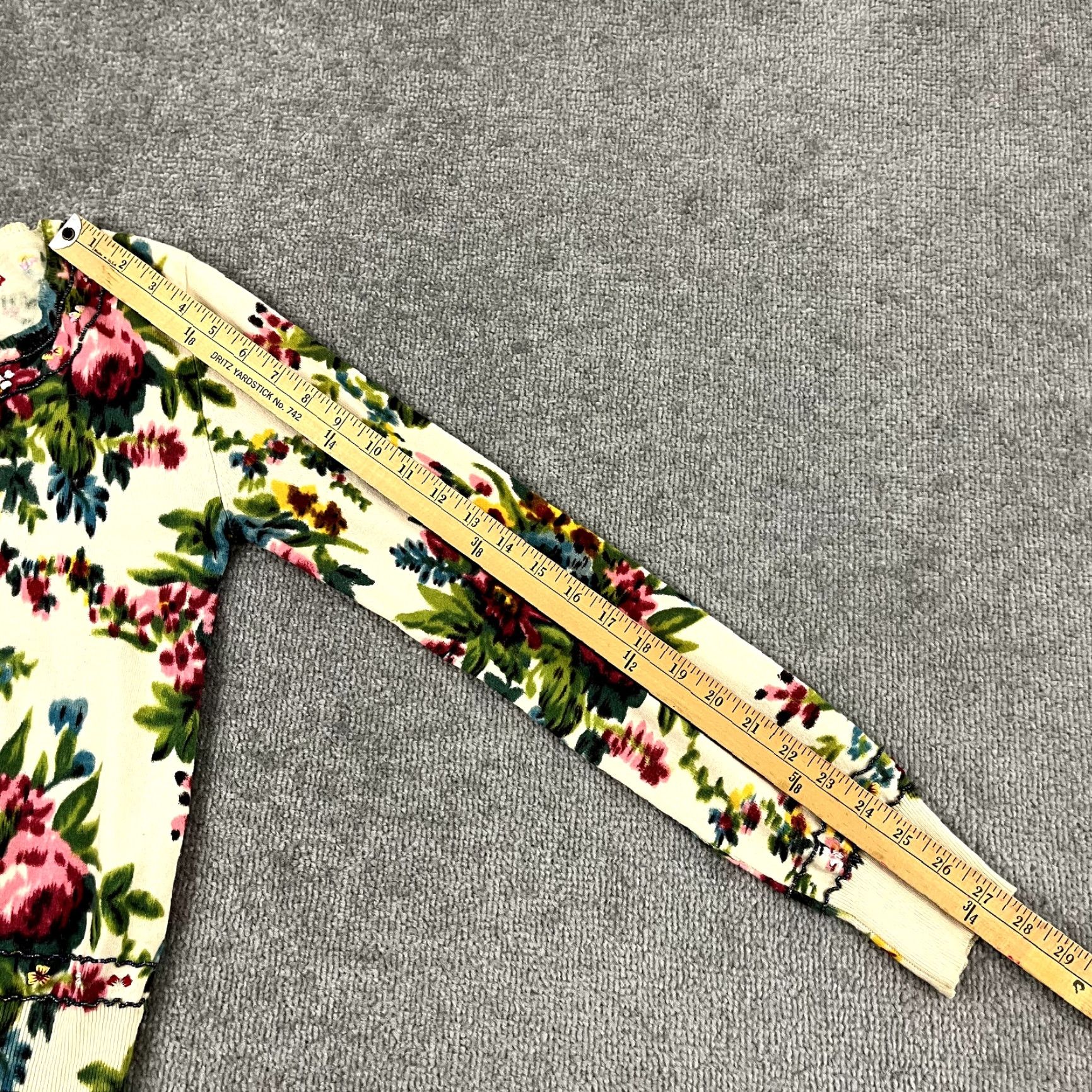 Anthropologie Anthropologie CHARLOTEE TARANTOLA Cardigan Sweater Womens Petite Small Floral Beaded Button Up Multicolor Classic 3/4 Sleeve Size S / US 4 / IT 40 - 7 Thumbnail