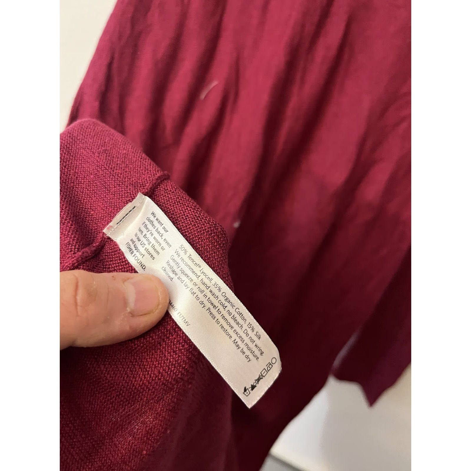 Eileen Fisher VINTAGE Eileen Fisher Silk Blend Tunic Top Womens XS Long Sleeve Maroon Casual Office Wear Oversized Size XS / US 0-2 / IT 36-38 - 4 Thumbnail