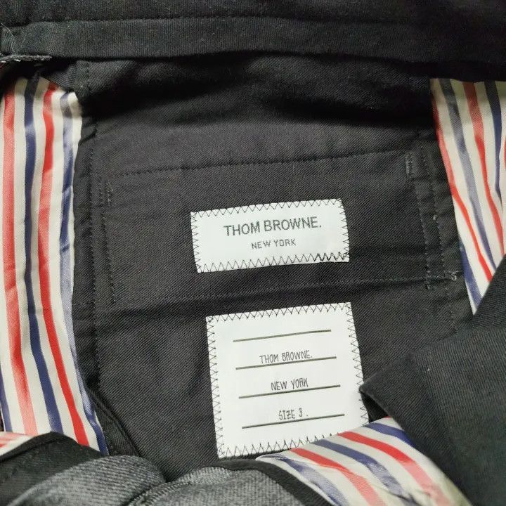 Thom Browne Thom Browne Gray Striped Shorts -2507 Size US 30 / EU 46 - 7 Thumbnail