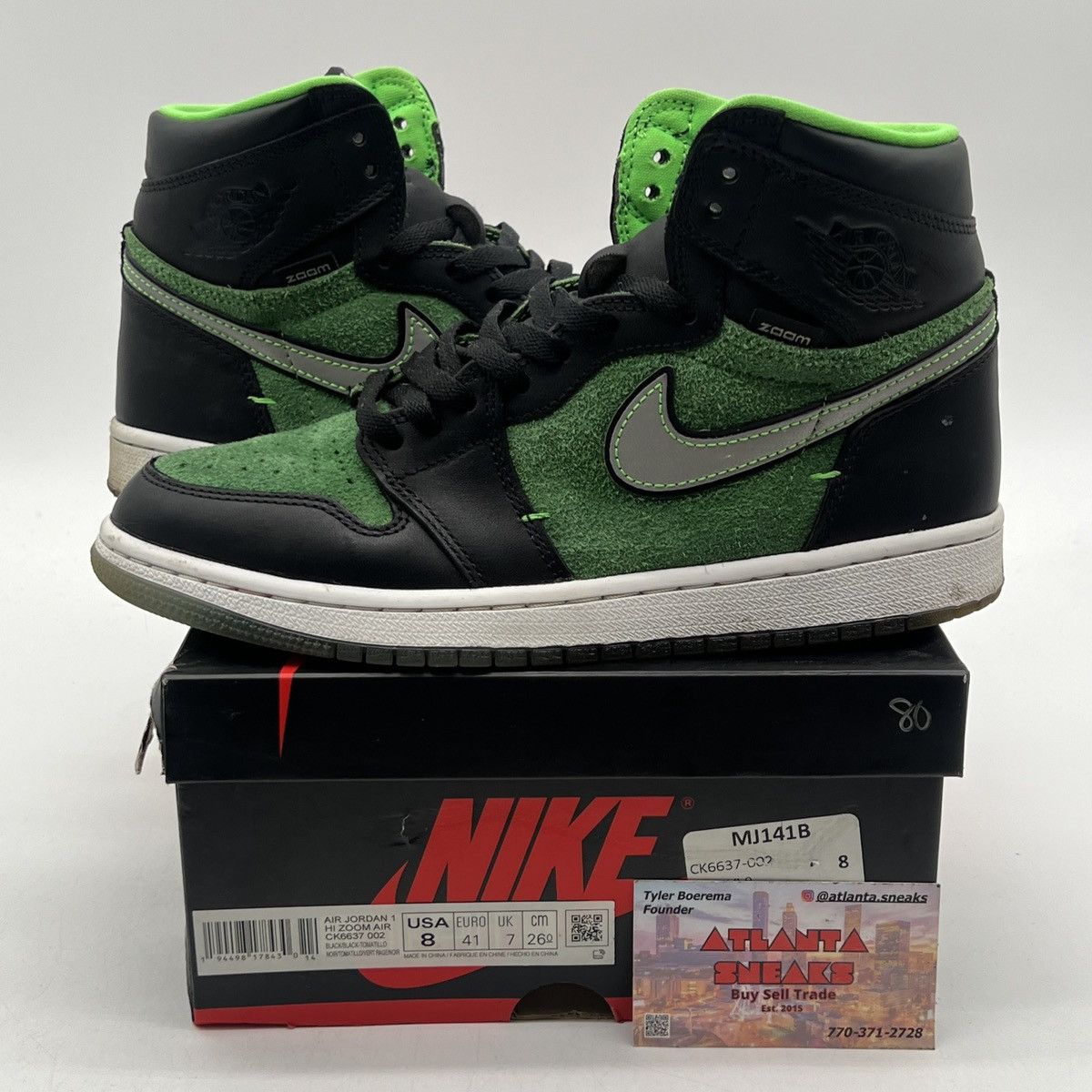 Nike Air Jordan 1 high zoom zen green Size US 8 / EU 41 - 1 Thumbnail