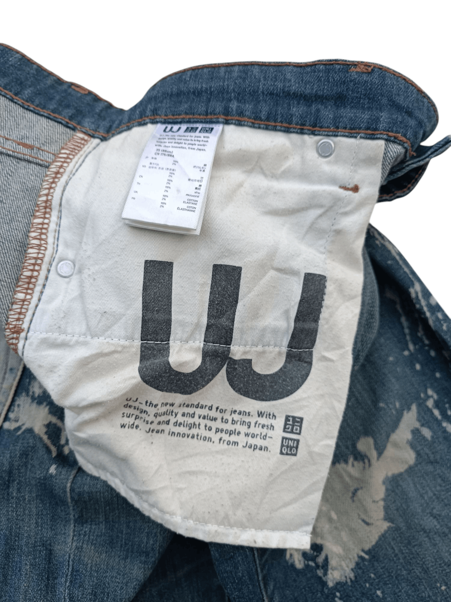 Jun Takahashi Vintage Uniqlo S002 Baggy Splatter Rare Design Jeans E213 Size US 36 / EU 52 - 9 Thumbnail