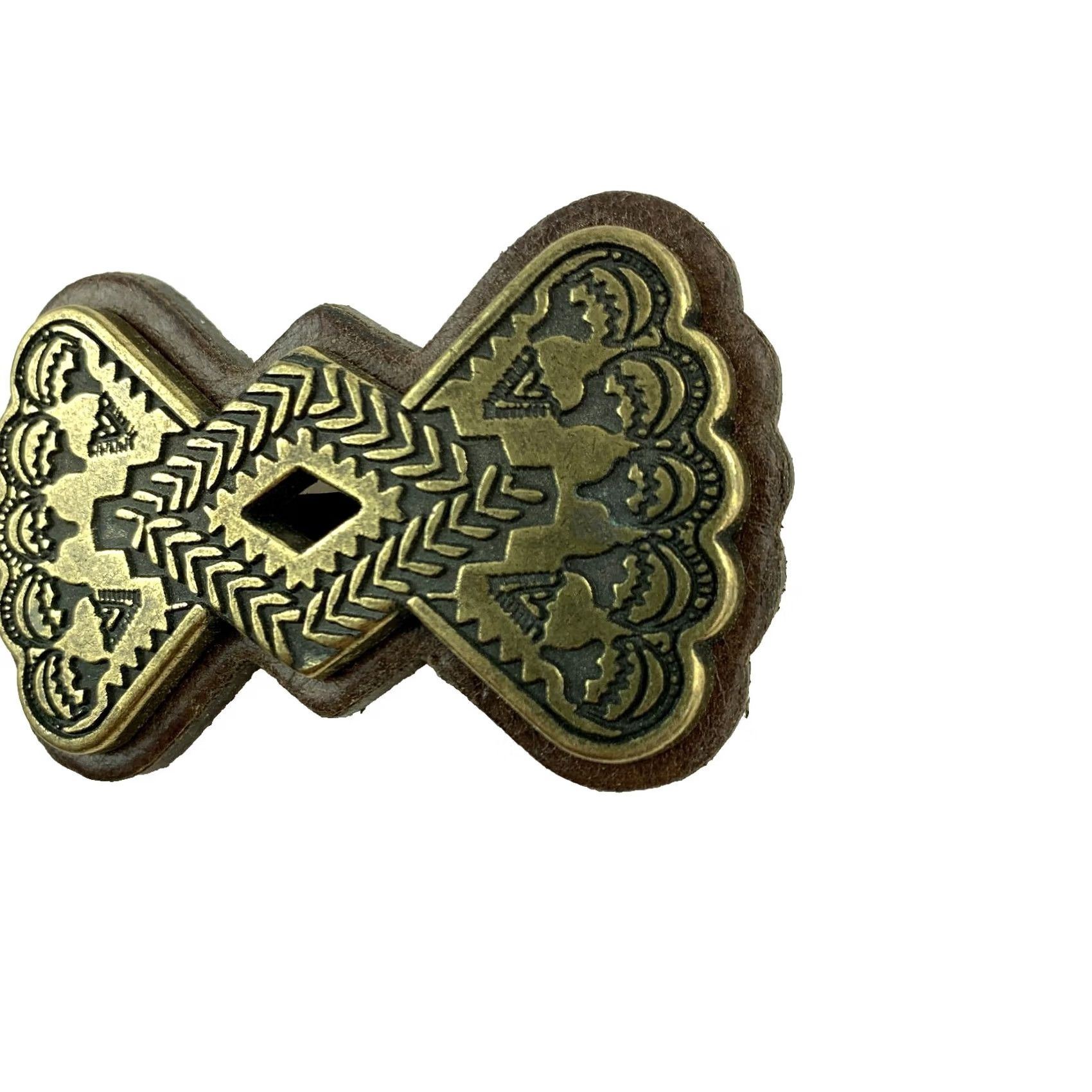 Native VINTAGE Native Leather Belt Buckle Piece Needs Repair DIY Western Buckle Men Metal Size ONE SIZE - 3 Thumbnail
