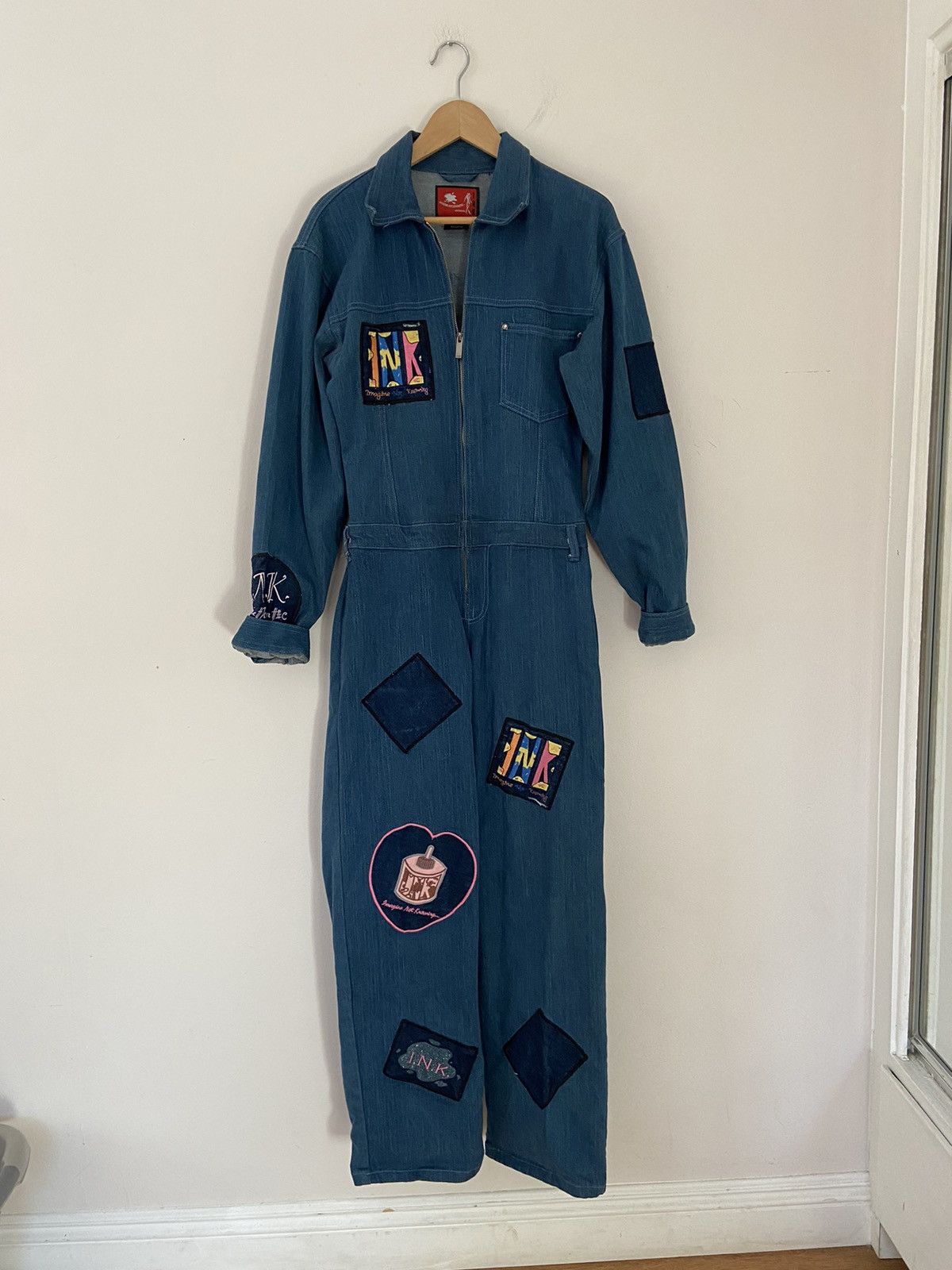 image of Vintage Vntg Ink Denim Jumpsuit Flightsuit in Blue, Men's (Size 40)