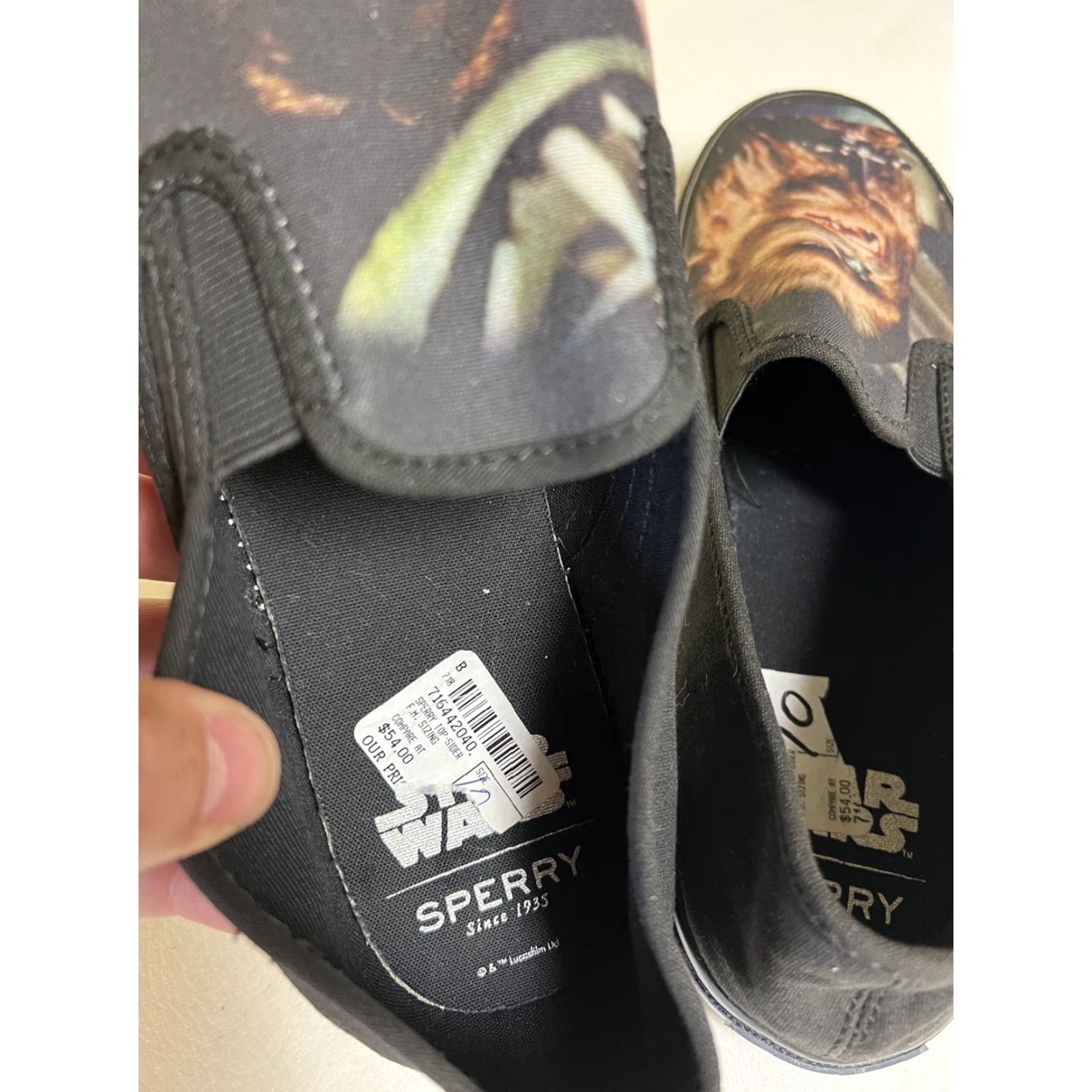 Sperry Star Wars Sperry Slip On Sneakers Chewie Han Solo Brand New Mens 10 Black Synthetic Casual Sneaker Stars Theme Spin: Vintage No Size US 10 / EU 43 - 4 Thumbnail