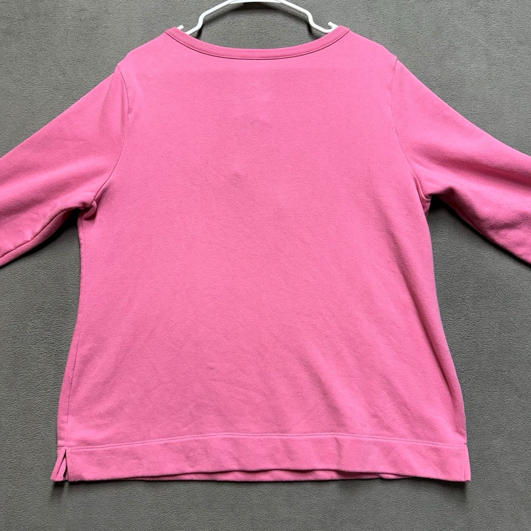 Croft & Barrow Croft & Barrow Sweater Womens Large Pink Round Neck Lace Up Stretch Size L / US 10 / IT 46 - 2 Thumbnail