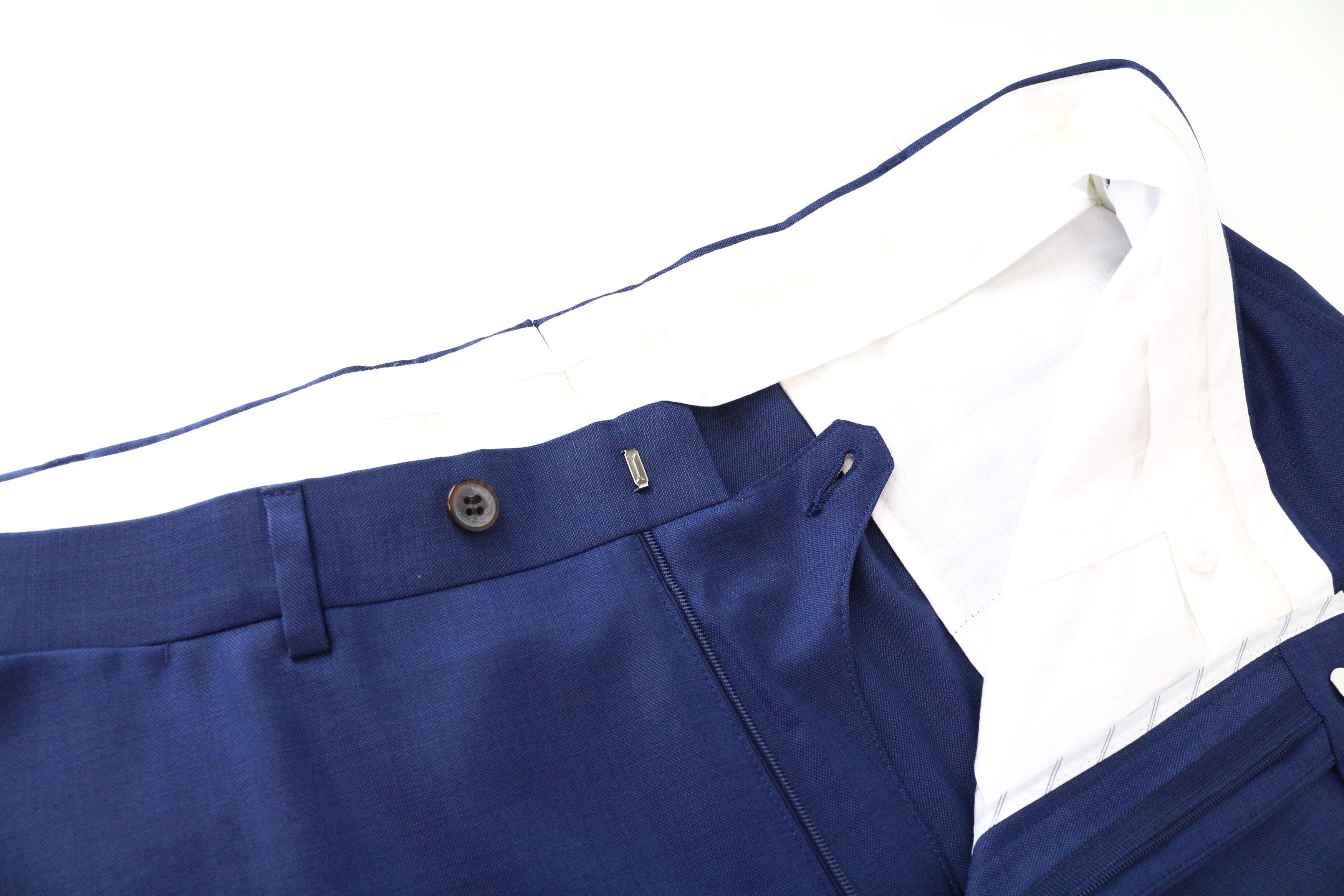 Suitsupply UK46S Blue Wool Lined Pleated Front Trousers 60685 Size 46S - 3 Thumbnail