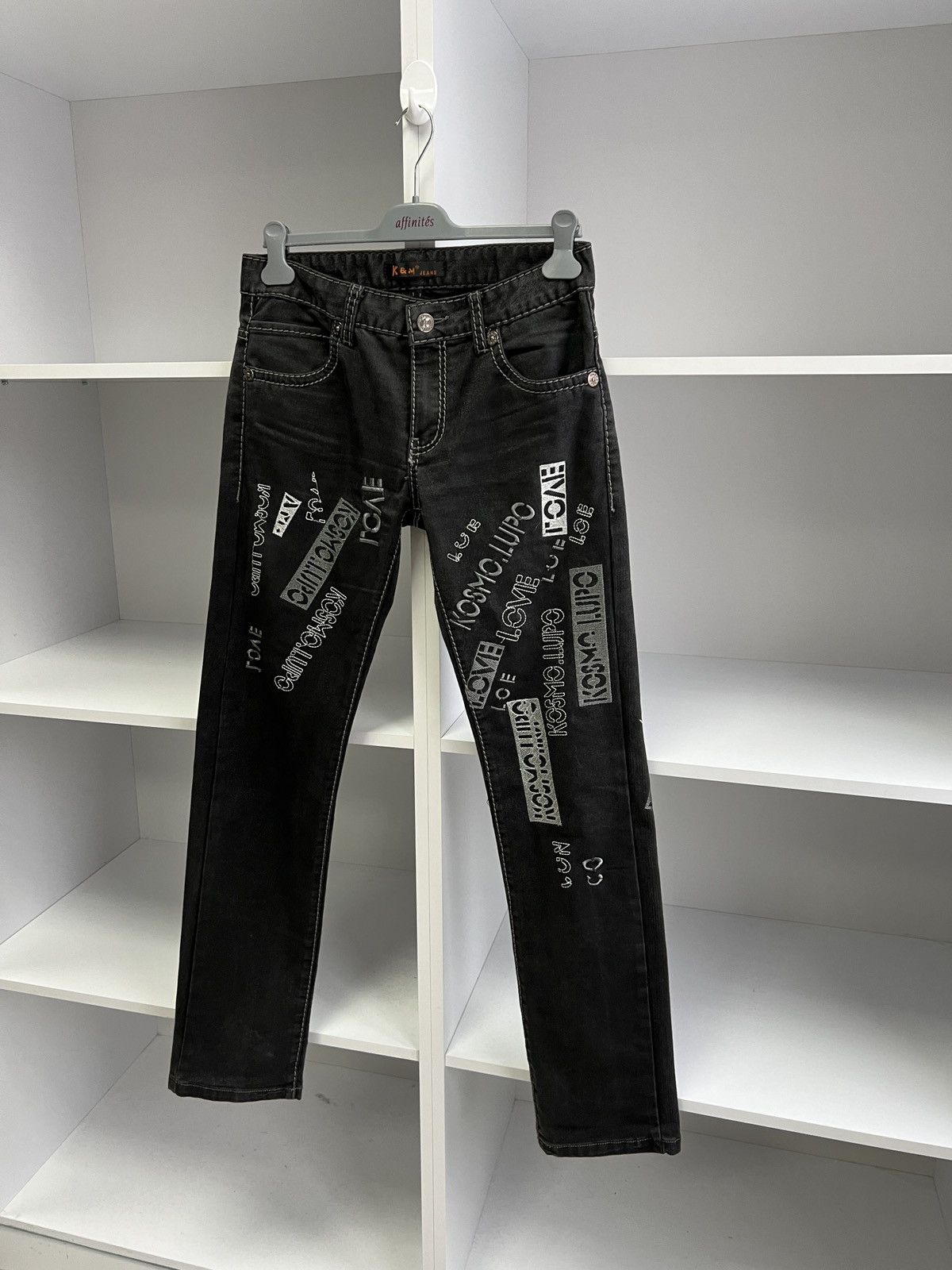Japanese Brand × Vintage Vintage Kosmolupo Y2K Japanese Style Archival Black Pants Size US 30 / EU 46 - 4 Thumbnail