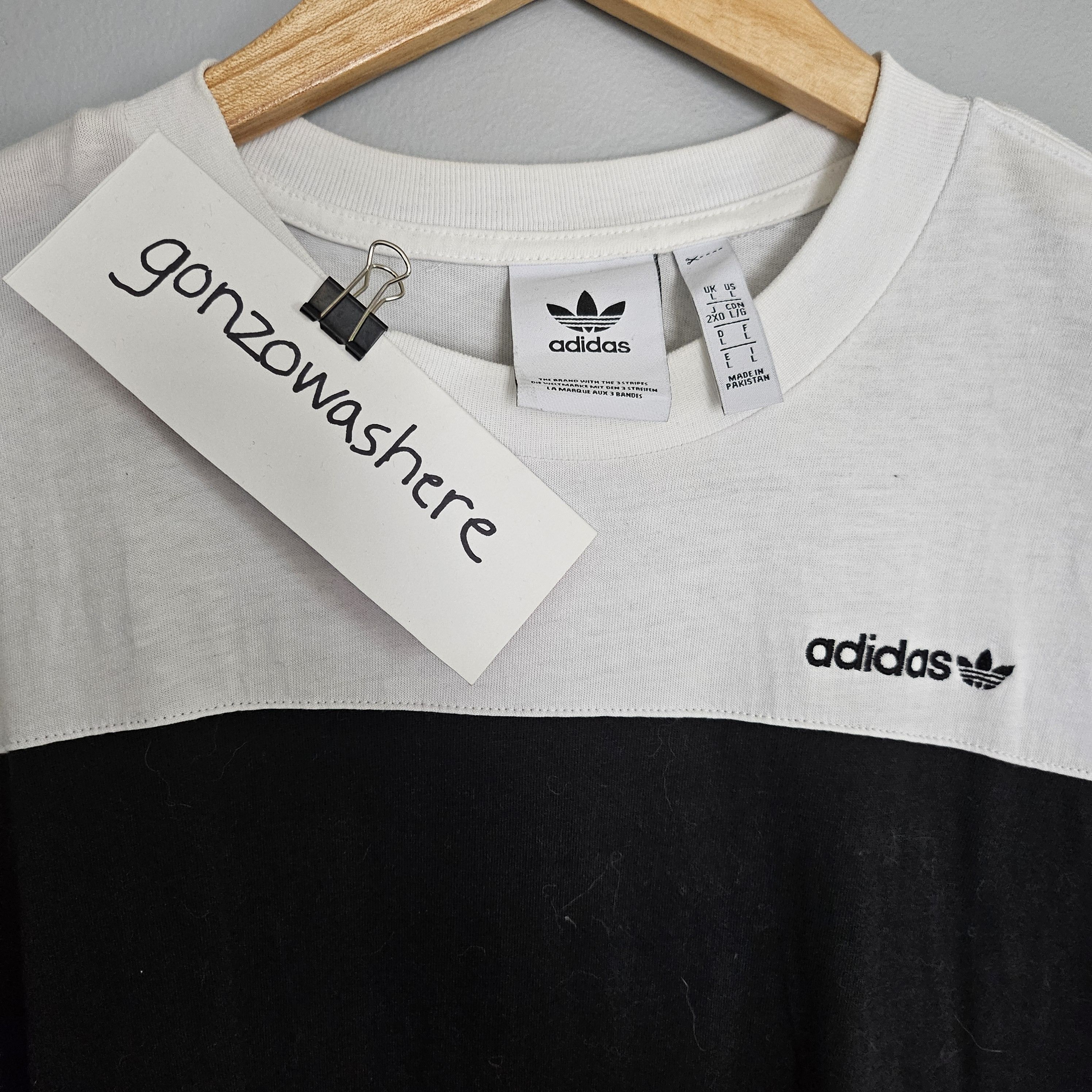 Adidas White/Black Adidas T-Shirt Size US L / EU 52-54 / 3 - 3 Thumbnail