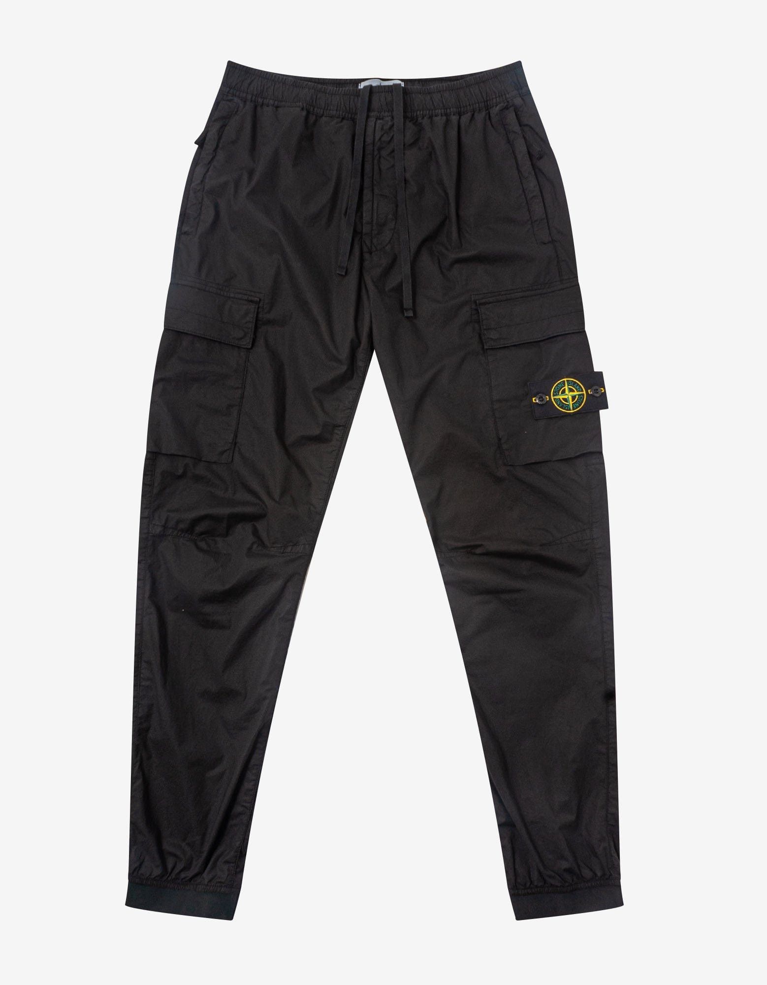 image of Stone Island Black Cargo Trousers, Men's (Size 32)