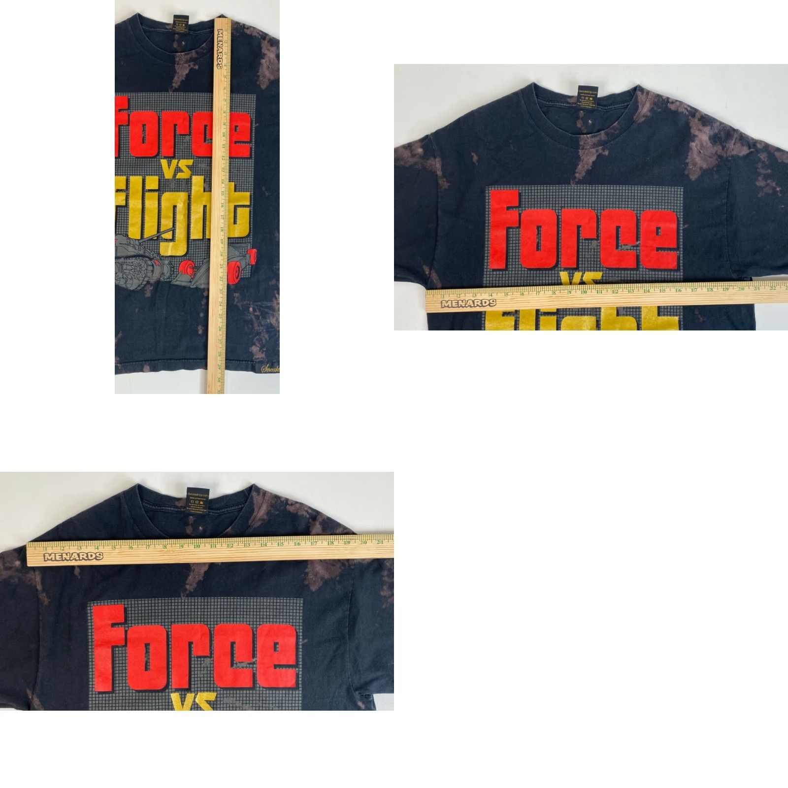 Vintage Men's Sneaktip Tie Dye T-Shirt Official Force vs Flight Made in USA Sz L Shirt Adults Black 100% Cotton Crew Neck Short Sleeve Mens Size US L / EU 52-54 / 3 - 8 Thumbnail