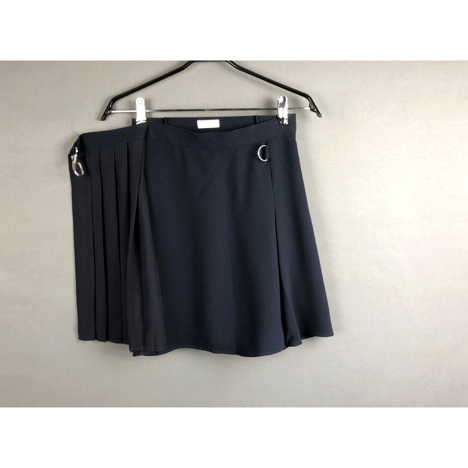 Vintage CLAUDIE PIERLOT Women’s Pleated Mini Skirt Size 36 Deep Navy Blue Polyester Blend Buckle Side Zip Short, Theme Classic, 36, Blue, Skirt, Women Size 25" / US 0 / IT 36 - 6 Thumbnail