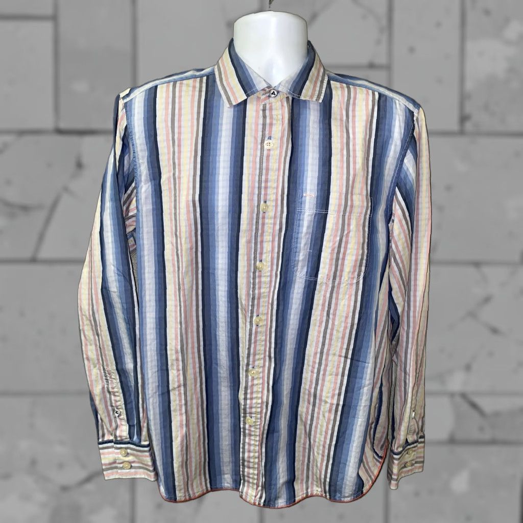 Tommy Bahama Tommy Bahama Shirt Mens Long Sleeve Button Up Multicolor Striped Size L Size US L / EU 52-54 / 3 - 1 Thumbnail