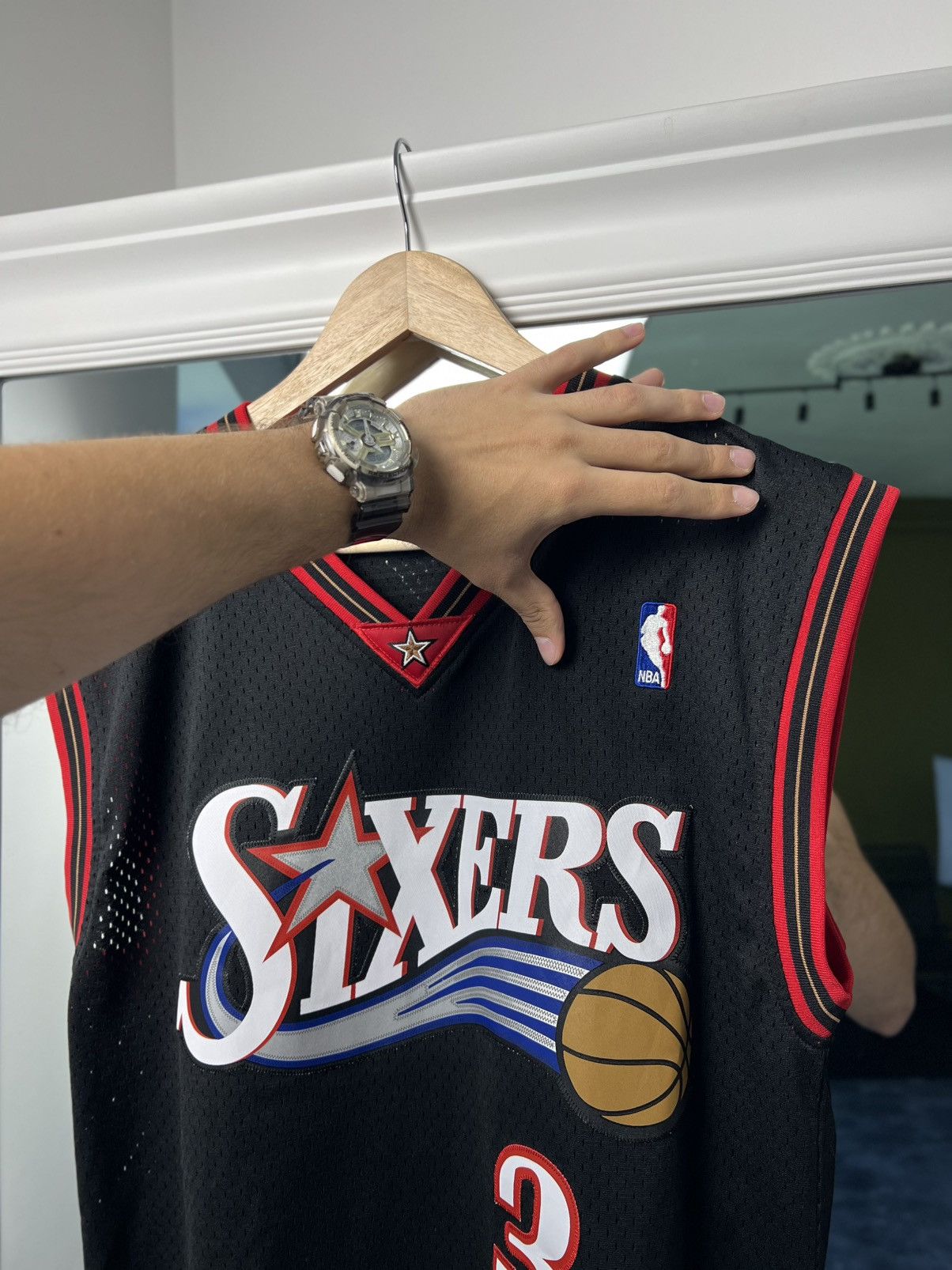 Adidas × NBA Adidas NBA Iverson #3 76ers Jersey Black Size S Size US S / EU 44-46 / 1 - 7 Thumbnail