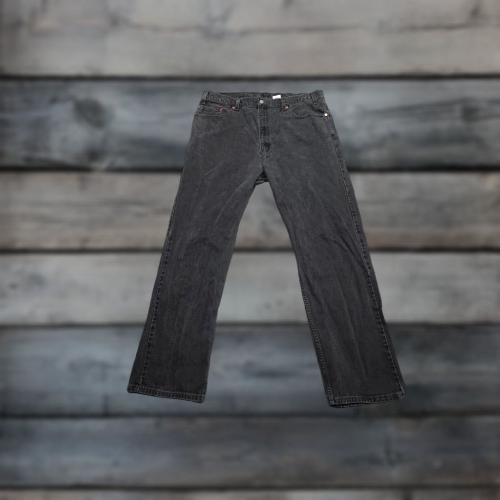 Levi's Levi's 505 Jeans Mens Dark Black Regular Fit 38x32 Denim Zip 5-Pocket Straight Size US 38 / EU 54 - 1 Thumbnail