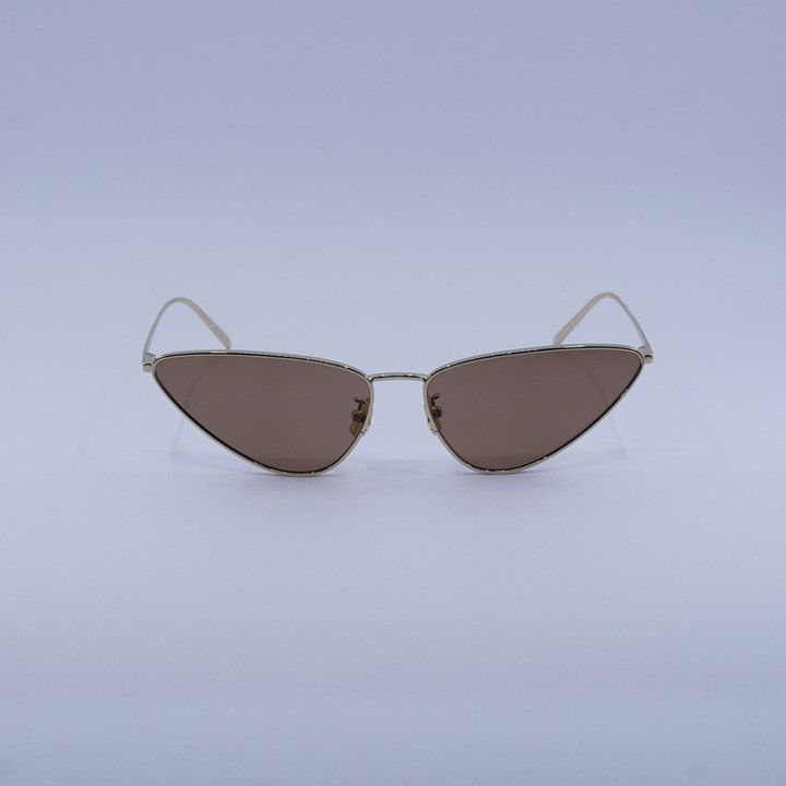 Saint Laurent Paris Saint Laurent SL487 003 Sunglasses Gold Cat Eye Frame, Brown Size ONE SIZE - 2 Thumbnail