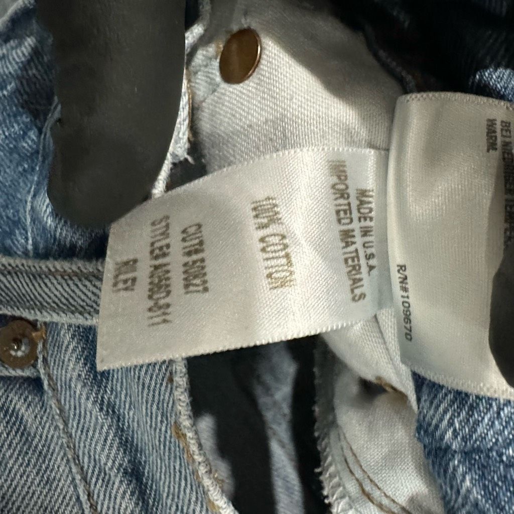 Agolde AGOLDE Riley Light Wash High Rise Button Fly Ankle Crop Dist Size 28" / US 6 / IT 42 - 4 Thumbnail