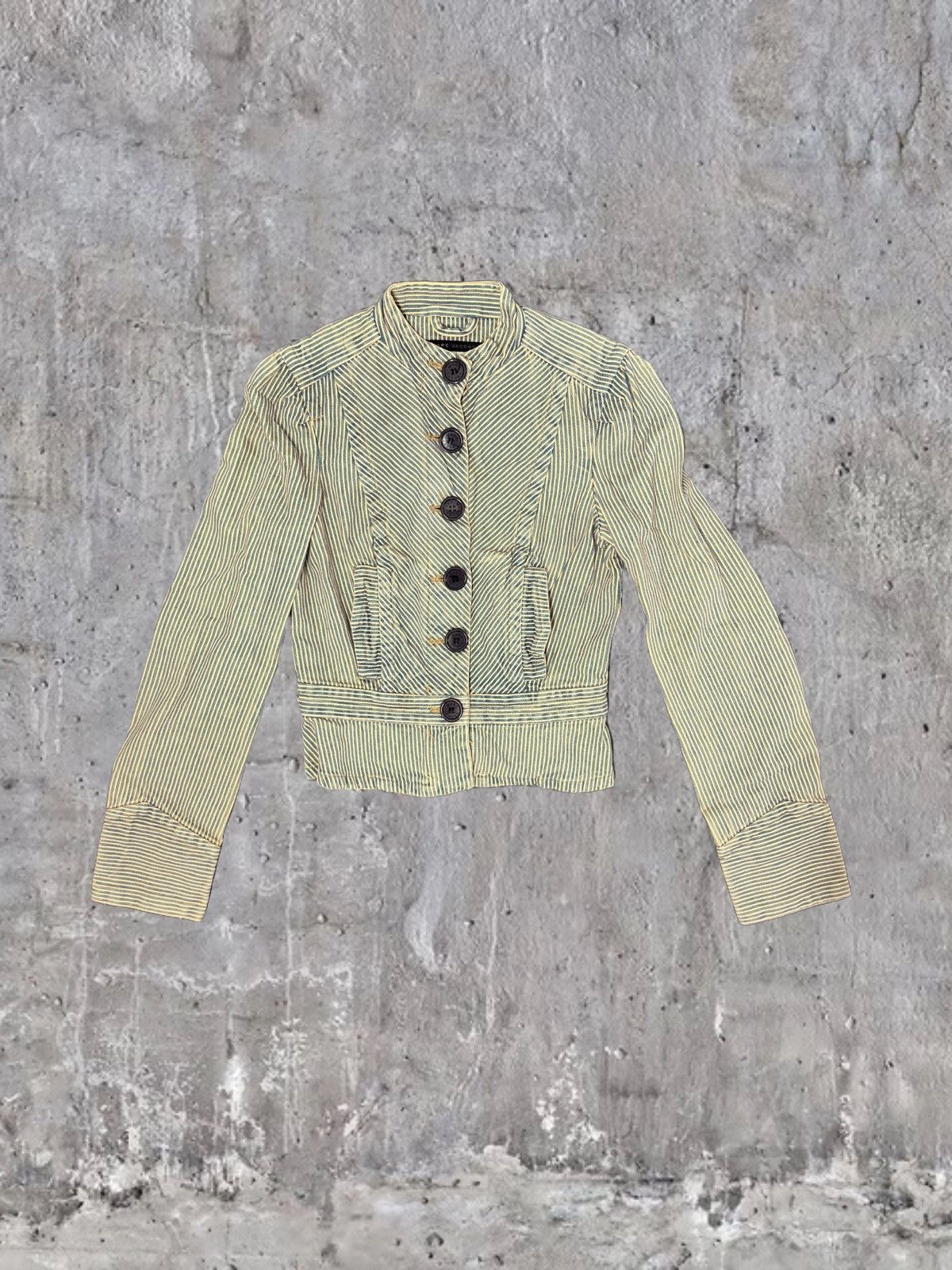 Marc Jacobs vintage marc jacobs striped denim military jacket Size S / US 4 / IT 40 - 1 Thumbnail