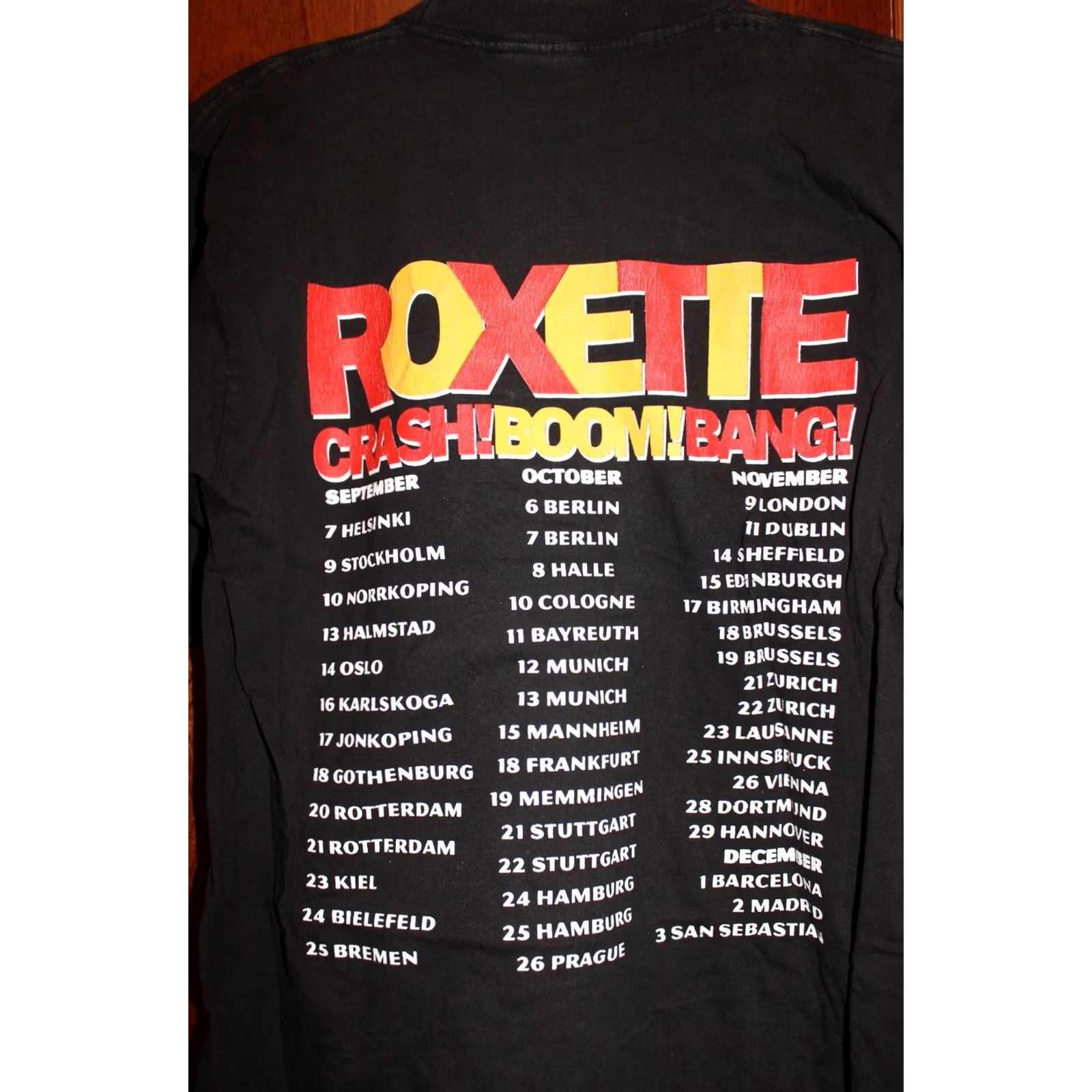 Vintage VINTAGE Roxette Crash!Boom!Bang! Tour T-Shirt - size L Mens Black Roxette 90s Rock Concert Merch Shirt Size US L / EU 52-54 / 3 - 5 Thumbnail