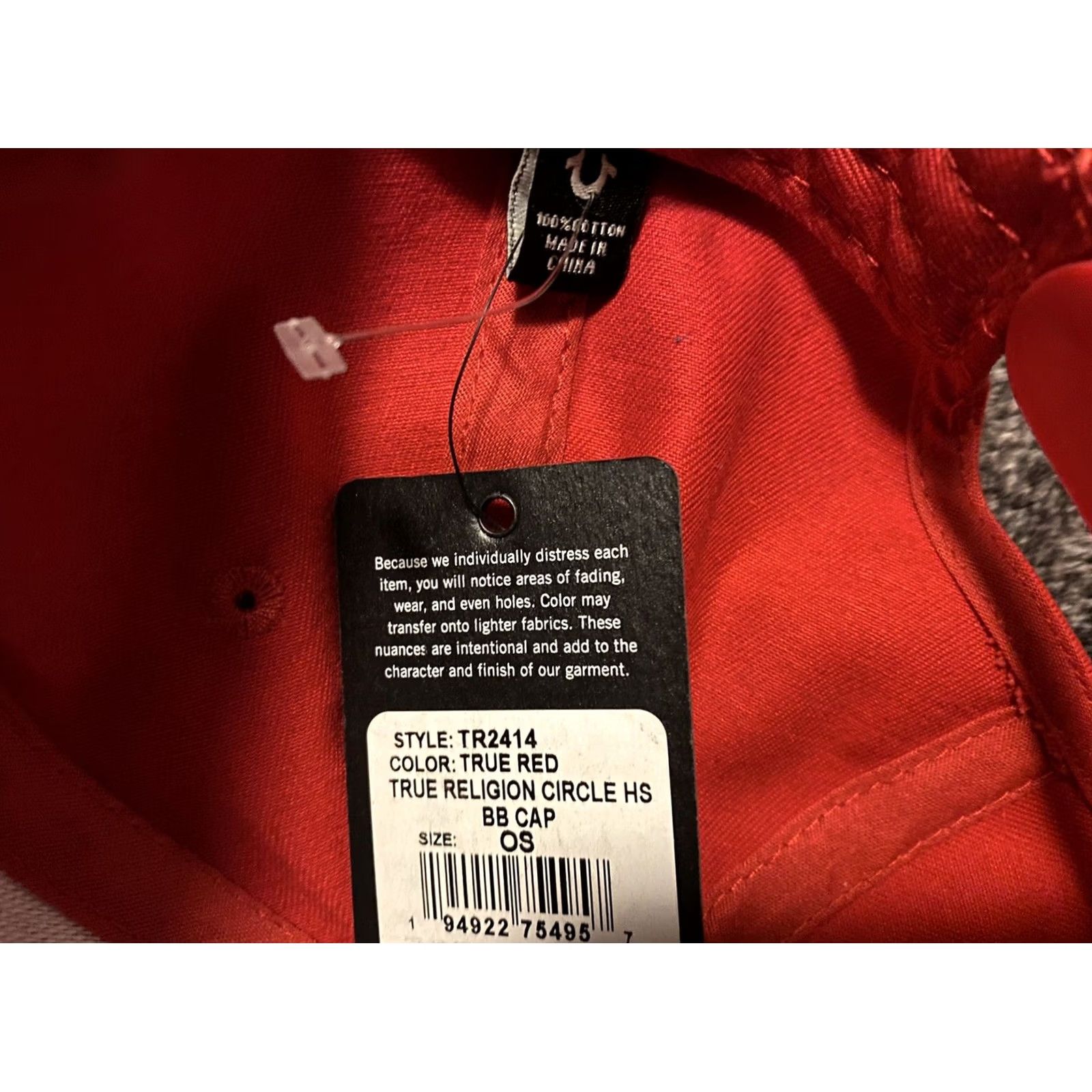 True Religion NWT True Religion Horseshoe Logo Hat Red/Black Logo Cap Snapback Adjustable Size ONE SIZE - 8 Thumbnail