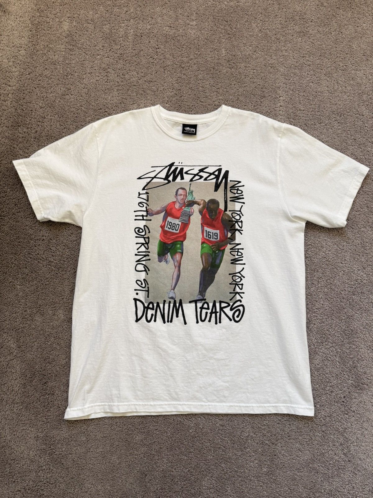 DENIM TEARS × Stussy Stussy deniem tears new york tee medium Size US M / EU 48-50 / 2 - 1 Thumbnail