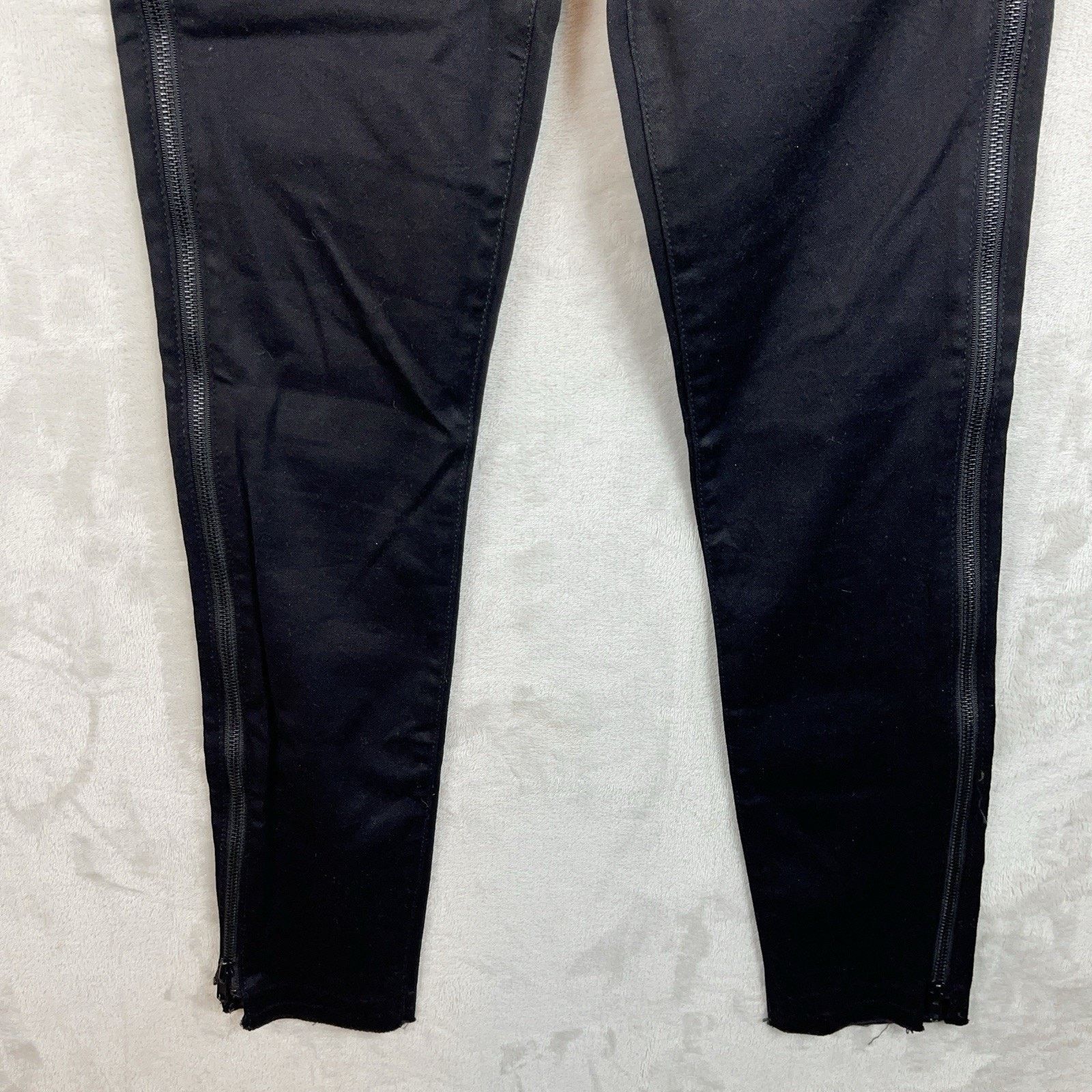 Other Etienne Marcel EM 1080 Side Zip Moto Skinny Black Jeans 25 Size 25" / US 0 / IT 36 - 2 Thumbnail