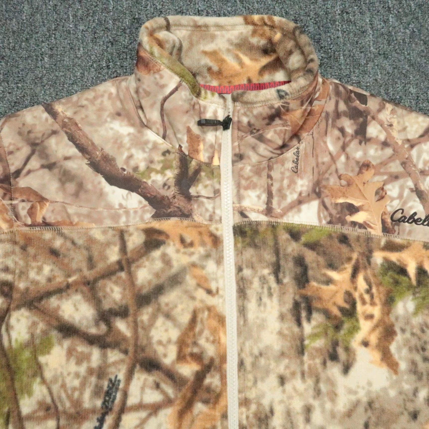 Vintage Cabela's Vest Mens Large Brown Zonz Woodlands Camouflage Windproof Full Zip Pockets Lined Mid-Length Softshell Casual Travel Workwear 130 Size US L / EU 52-54 / 3 - 2 Thumbnail