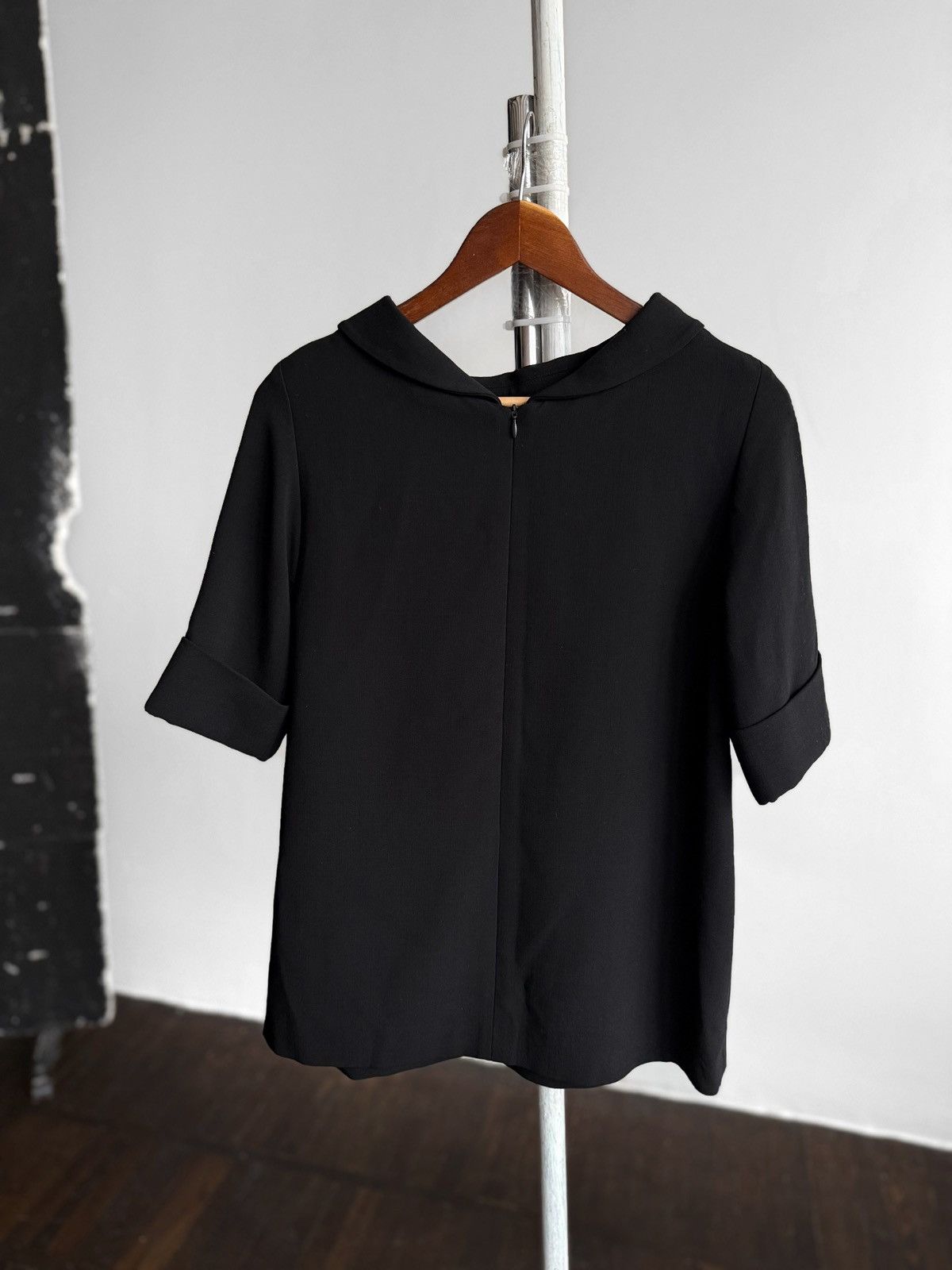 Escada Escada Womens Black Structured Roll Neck Short Sleeve Top Size M / US 6-8 / IT 42-44 - 4 Thumbnail