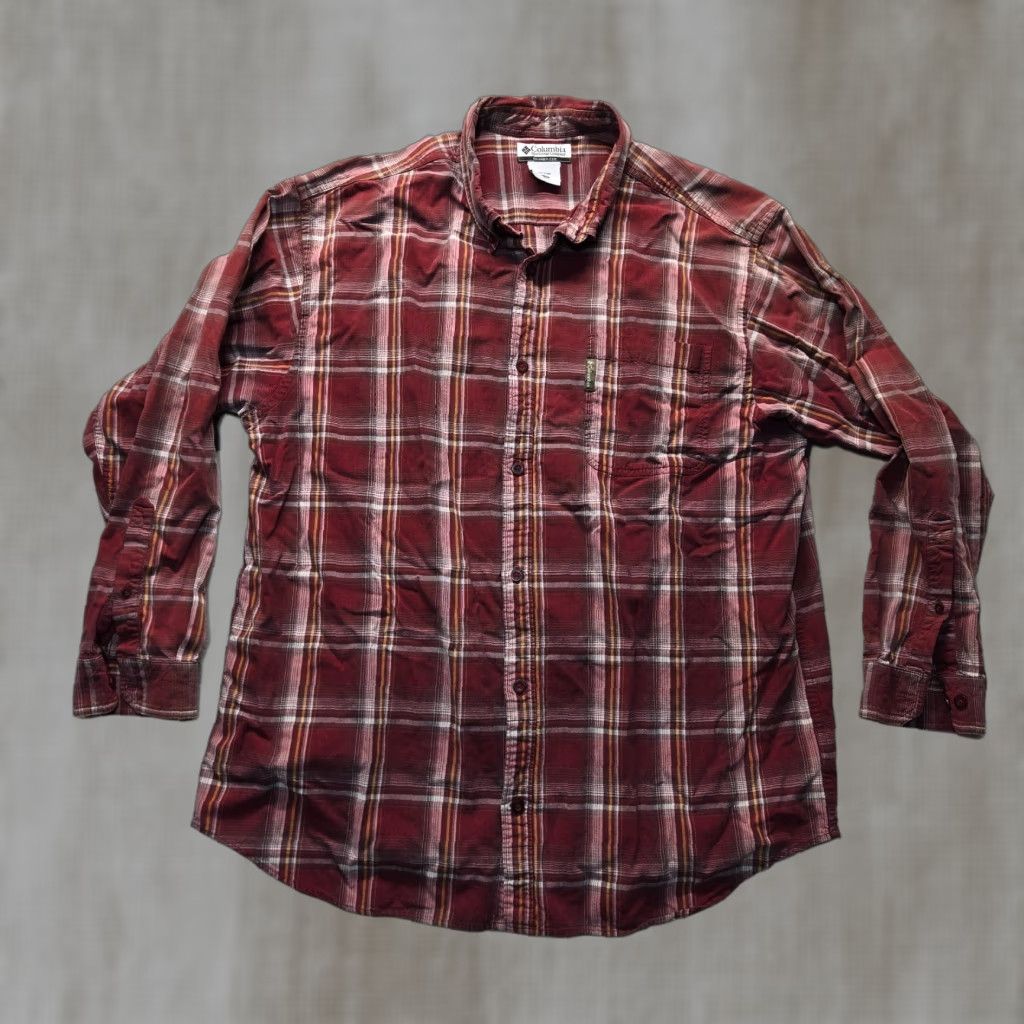 Vintage Columbia Shirt Plaid Long Sleeve Button-Up 2XL Adult Men Red Casual Fashion Shirt Mens Size US XXL / EU 58 / 5 - 1 Thumbnail