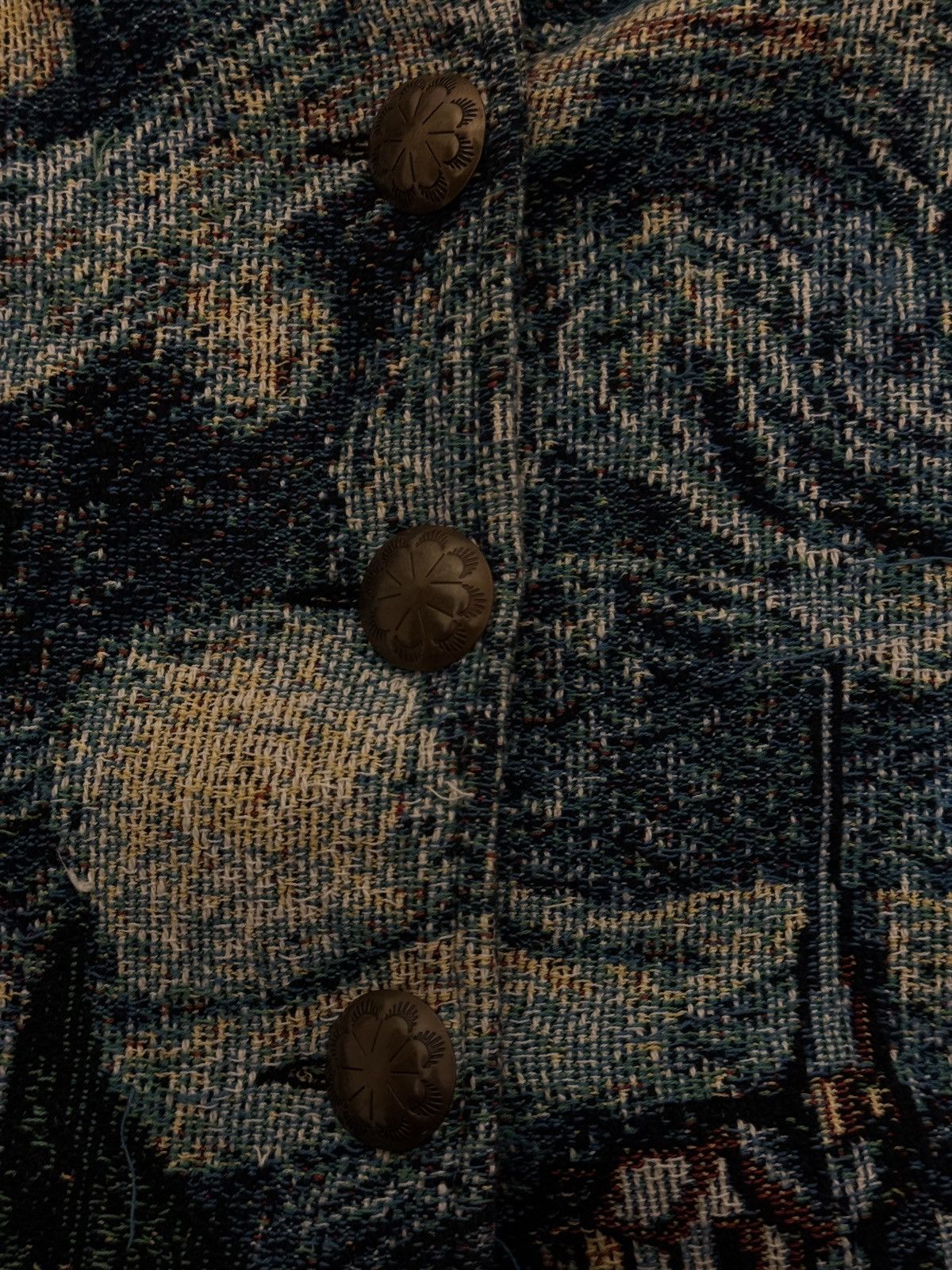 Vintage Starry Nights Tapestry Blazer Size 46L - 3 Thumbnail