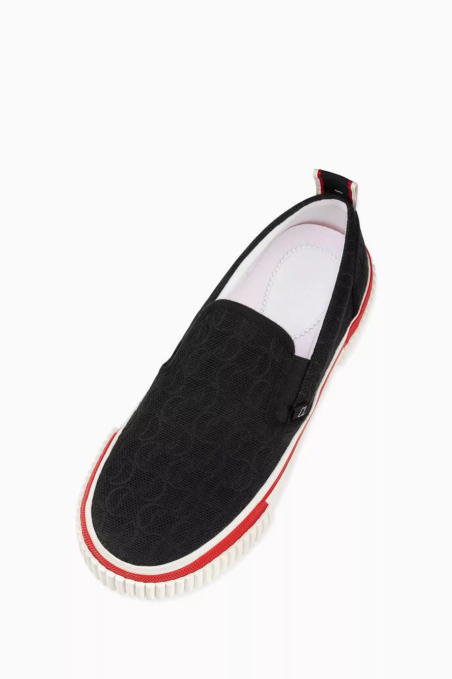 Christian Louboutin oc11z0125 Pedro Boat Sneakers In Jacquard in Black Size US 11 / EU 44 - 4 Thumbnail