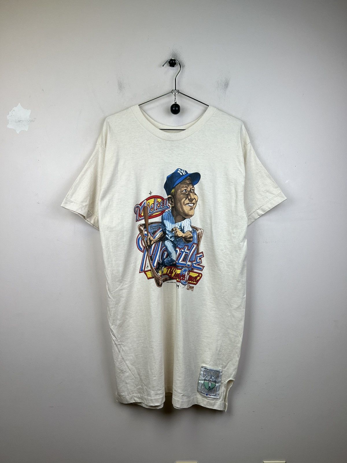 Salem Sportswear Vintage 90s Mickey Mantle New York Yankees MLB Baseball Size US XL / EU 56 / 4 - 1 Thumbnail