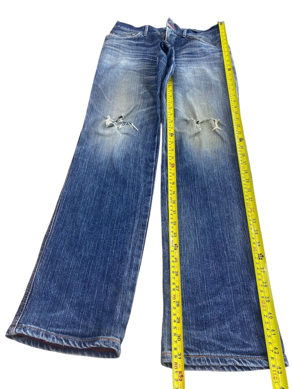 Edwin Vintage Edwin Faded Blue Wash Style Ripped Jeans Size US 32 / EU 48 - 7 Thumbnail