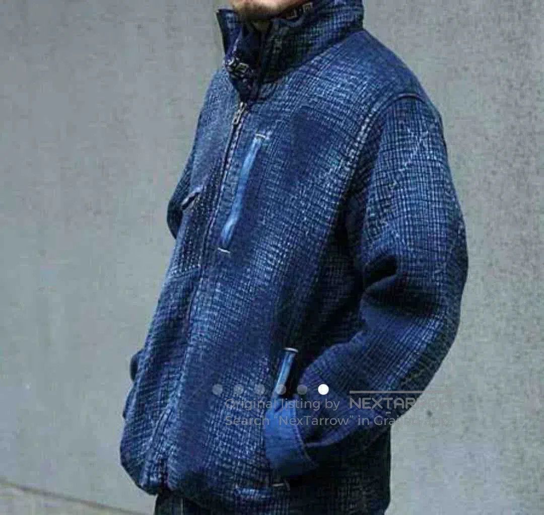 Porter Classic indigo sashiko light zip up outdoor jacket. Size US M / EU 48-50 / 2 - 9 Thumbnail