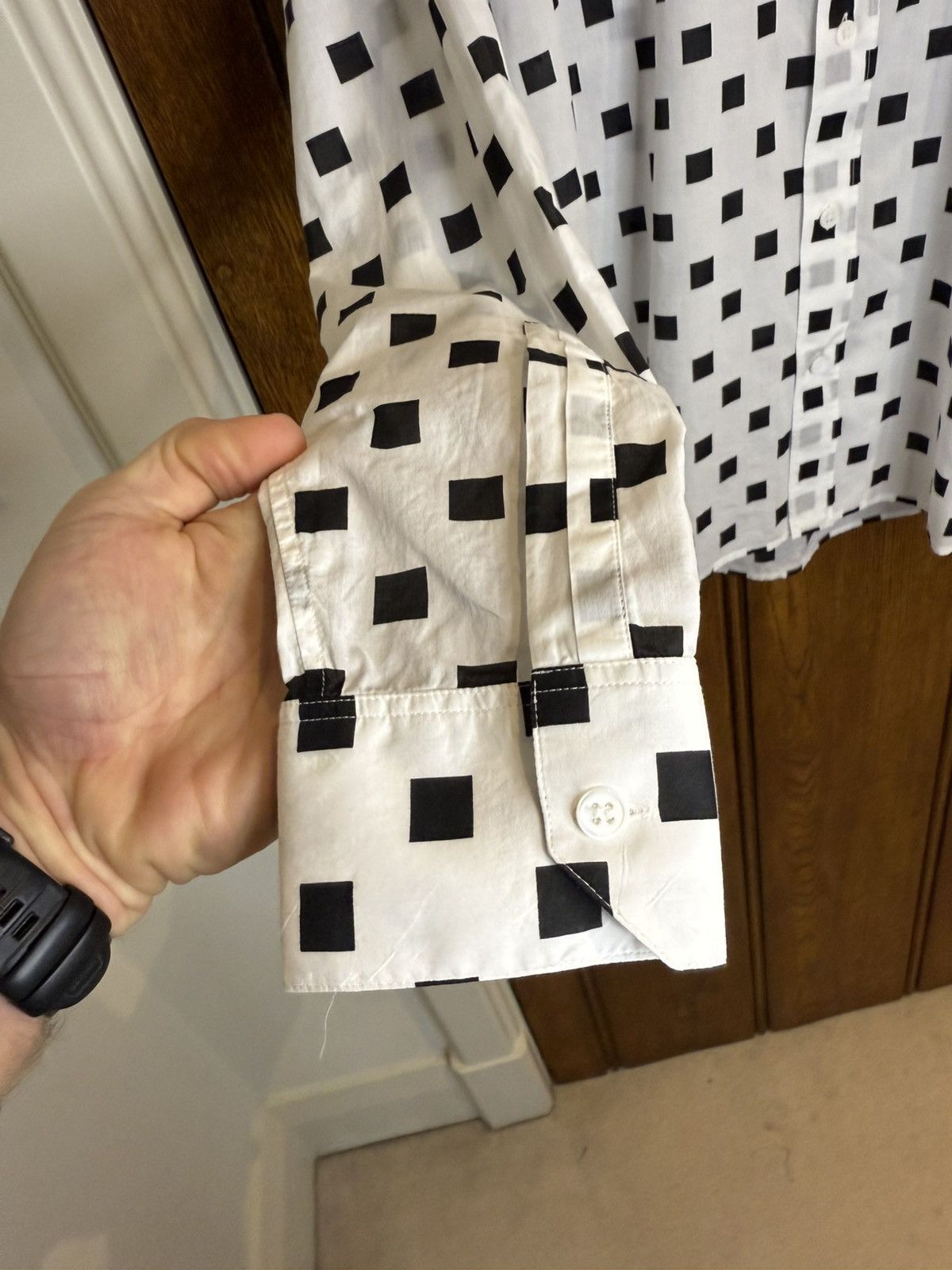Saint Laurent Paris SS13 Saint Laurent square polka dot white shirt Hedi Slimane Size US M / EU 48-50 / 2 - 14 Thumbnail