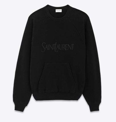 saint laurent raglan sweatshirt black