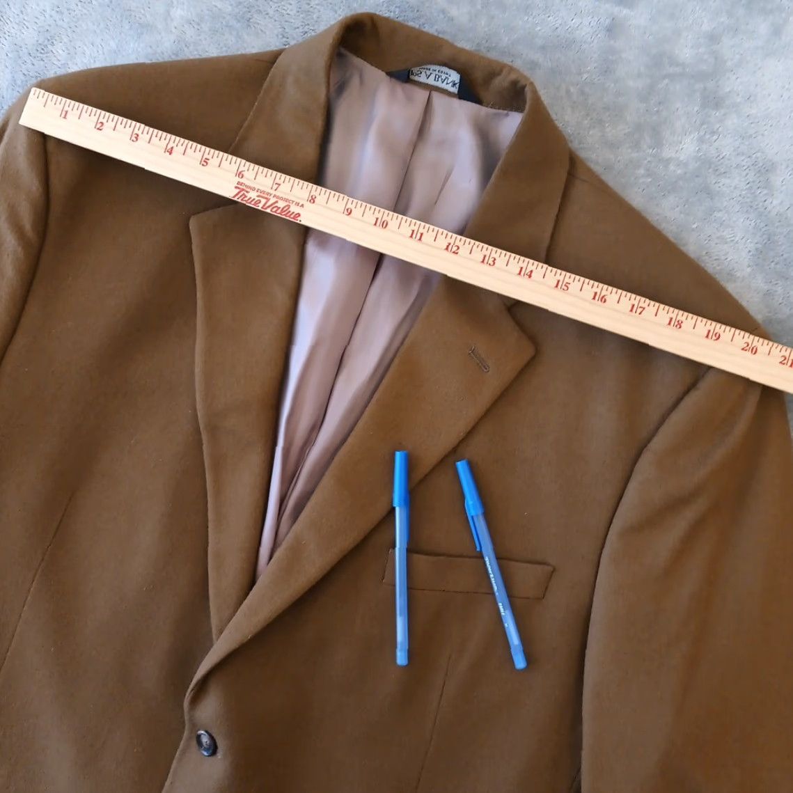 Jos. A. Bank Jos. A. Bank Blazer Mens 48 Brown Wool Cashmere 2 Button Single Vent Notch Lapel Regular Pattern Solid Vintage No Womens Mens Shirts? Size 48R - 2 Thumbnail
