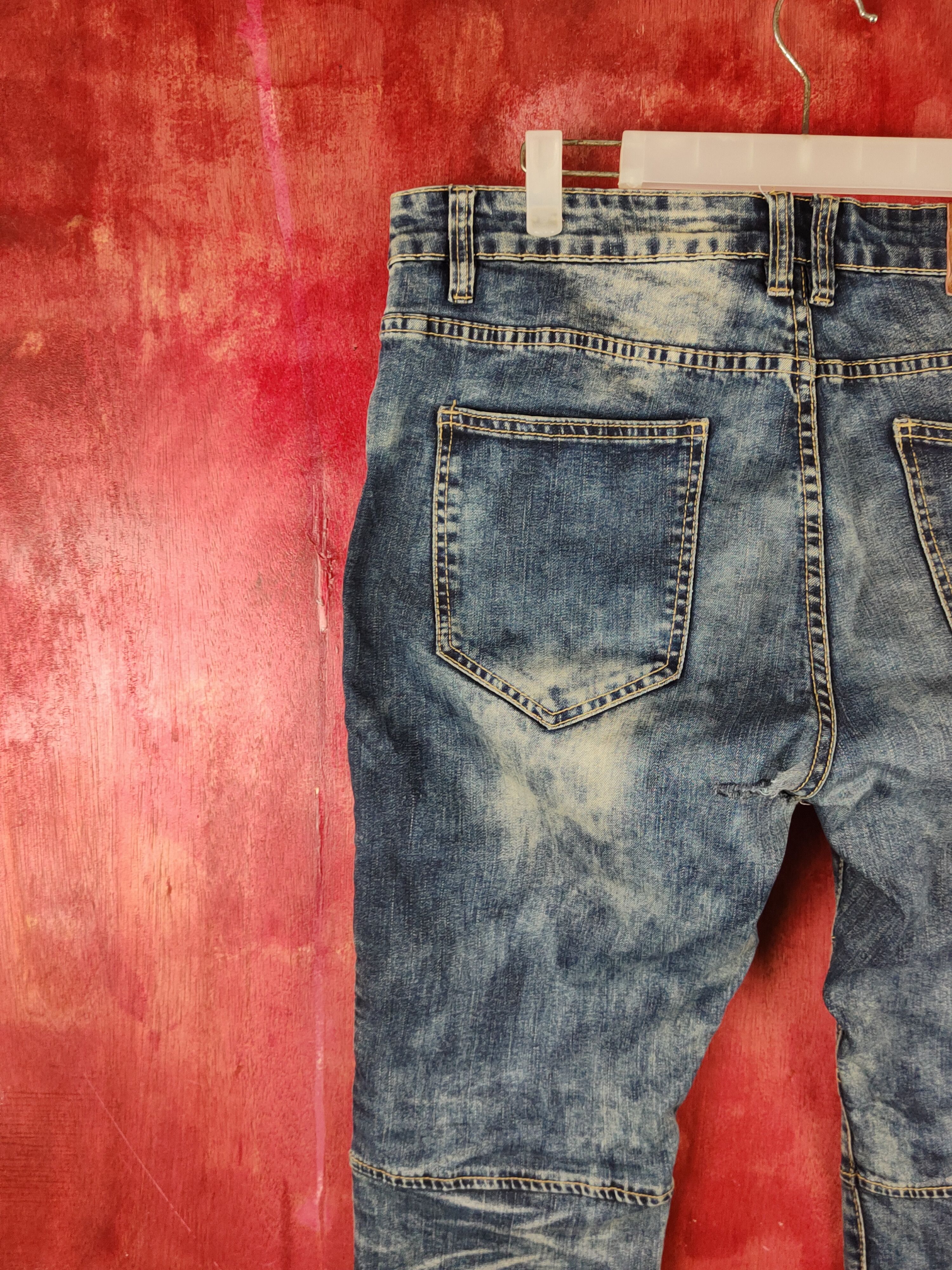 Japanese Brand Victorious bikers Distressed Ripped Skinny Jeans #S2309 Size US 34 / EU 50 - 10 Thumbnail
