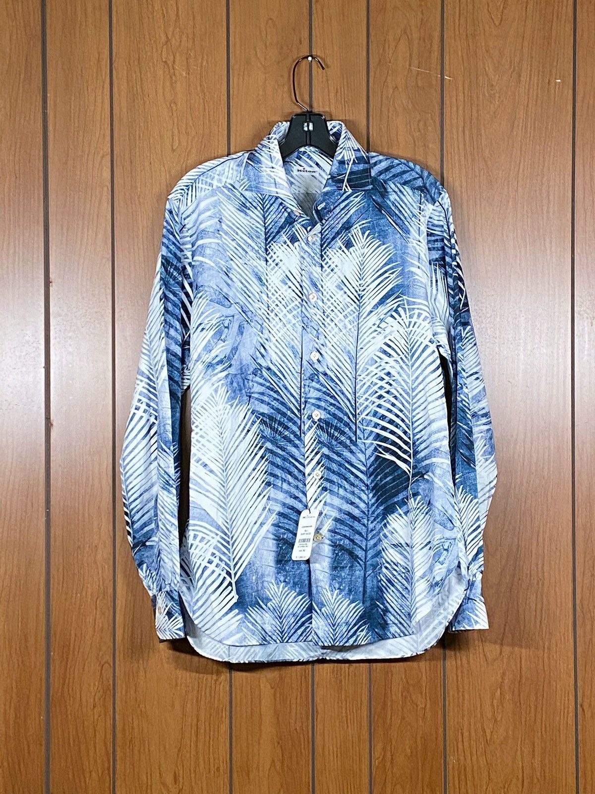 Kiton Kiton Palm Tree Print Button-Up Shirt size 39/15.5 Size US M / EU 48-50 / 2 - 5 Thumbnail