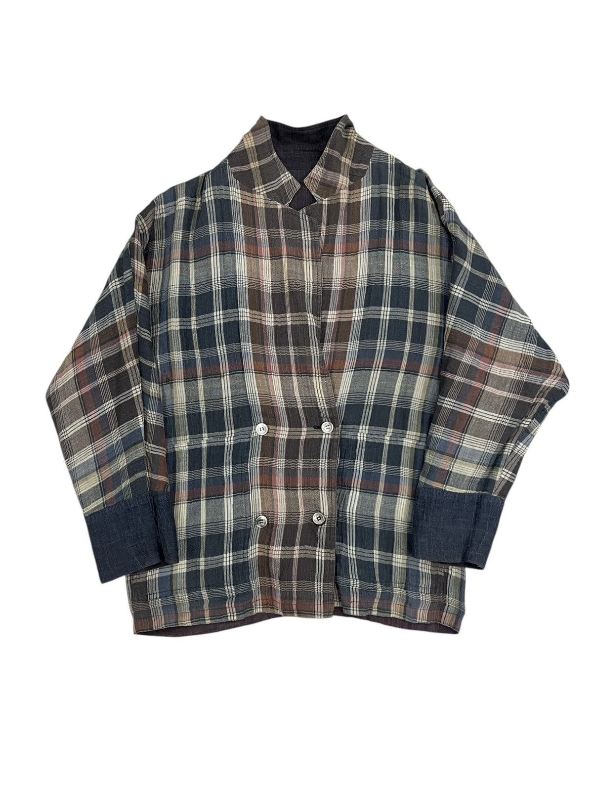 Issey Miyake 1980s Issey Miyake Reversible Double Breasted Jacket Size US L / EU 52-54 / 3 - 16 Thumbnail